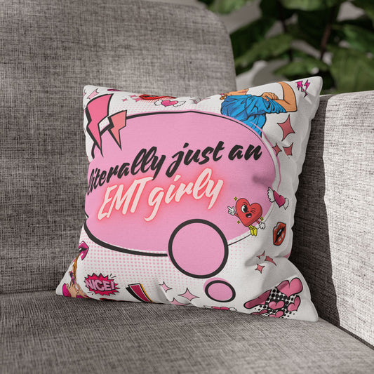 Literally Just an EMT Girly Pillowcase, Fun Decor, Gift for EMTs, Hospital Decor, Nursing Home Accent, Quirky Home Decor