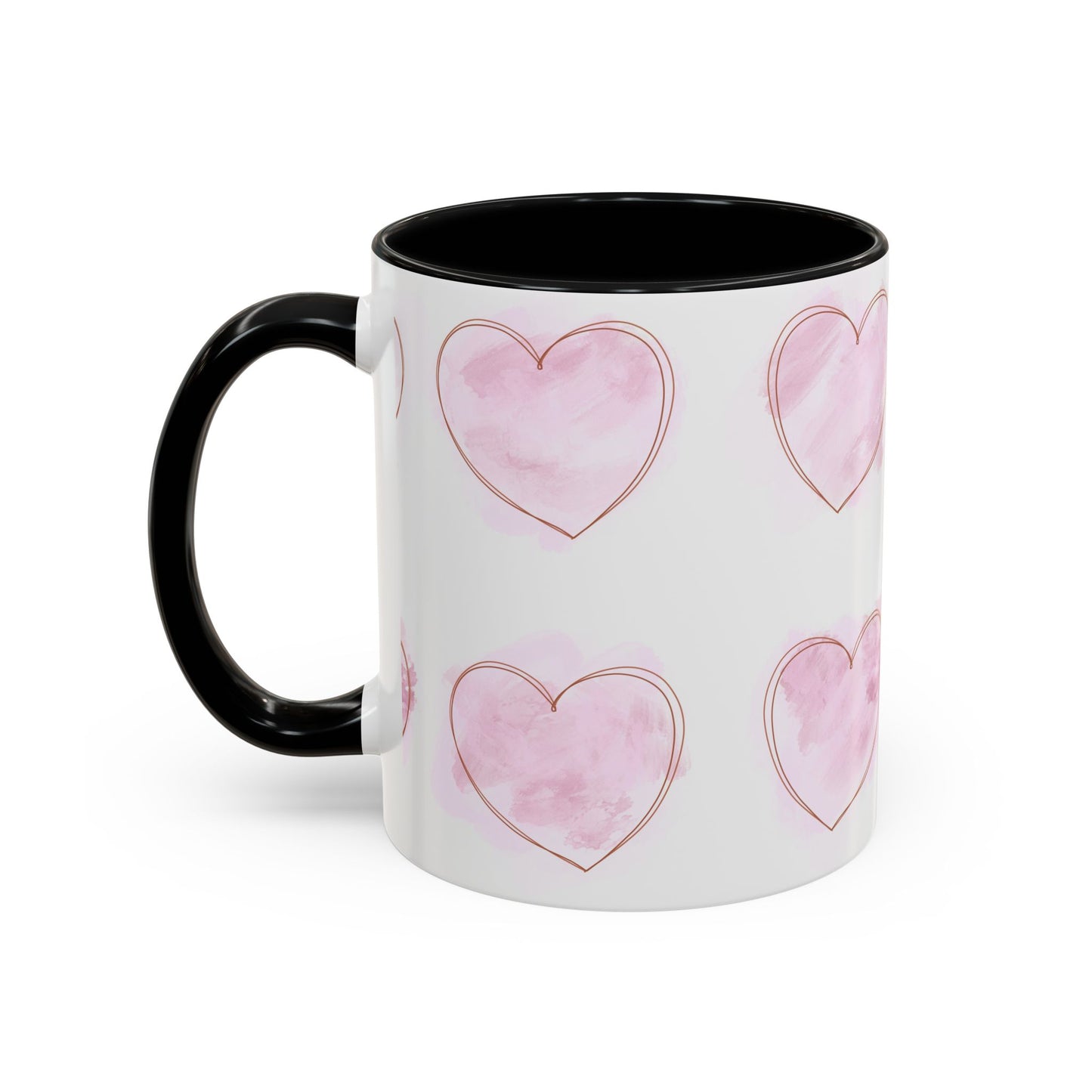 Watercolor Pink Heart Coffee Mug - Perfect for Mother’s Day