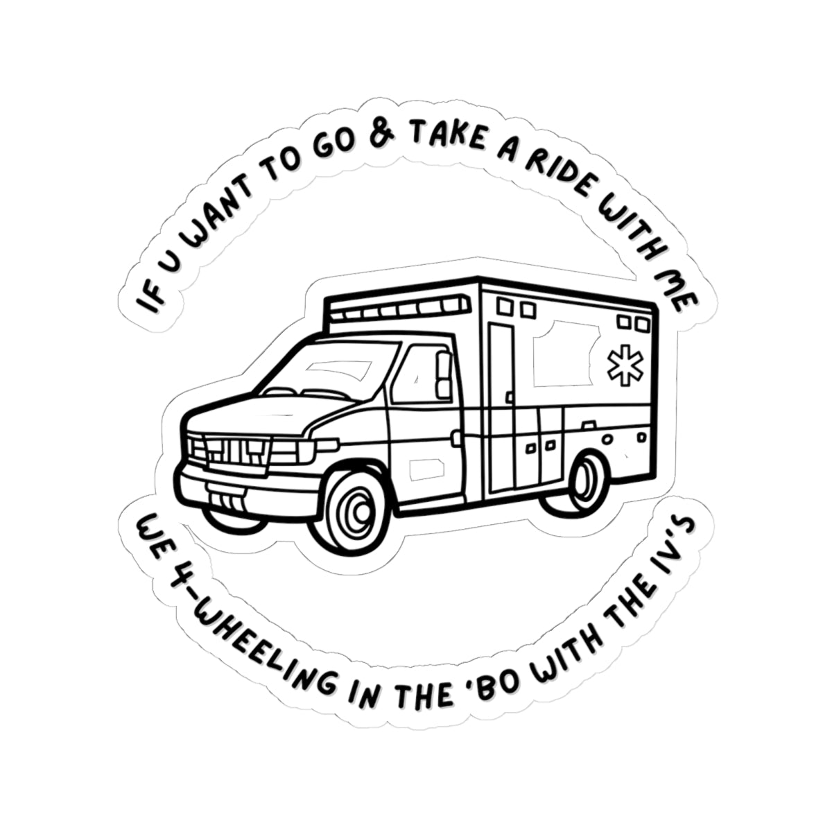 Retro Ambulance Kiss-Cut Stickers - Fun Car Decor for Adventurers