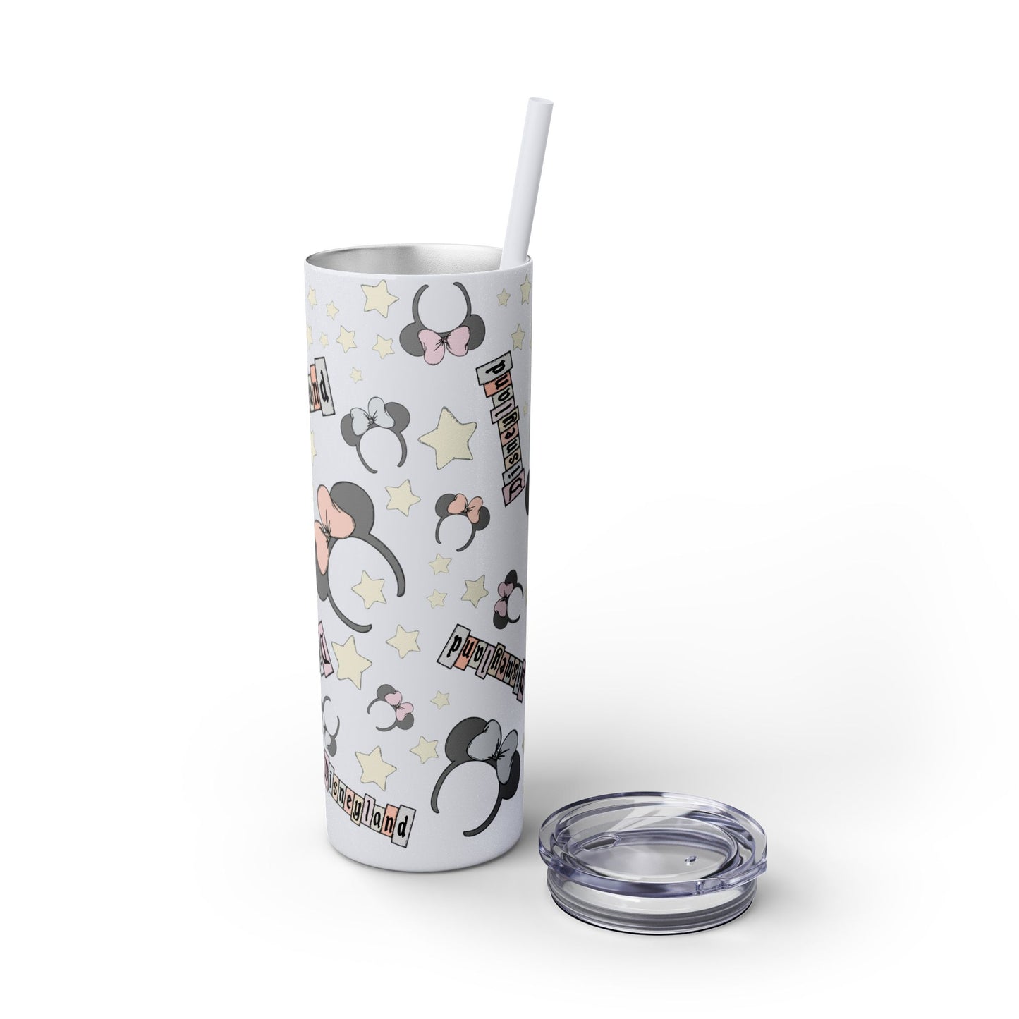 Disneyland Skinny Tumbler with Straw - 20oz - Cute Mickey Mouse Design for Theme Park Lovers