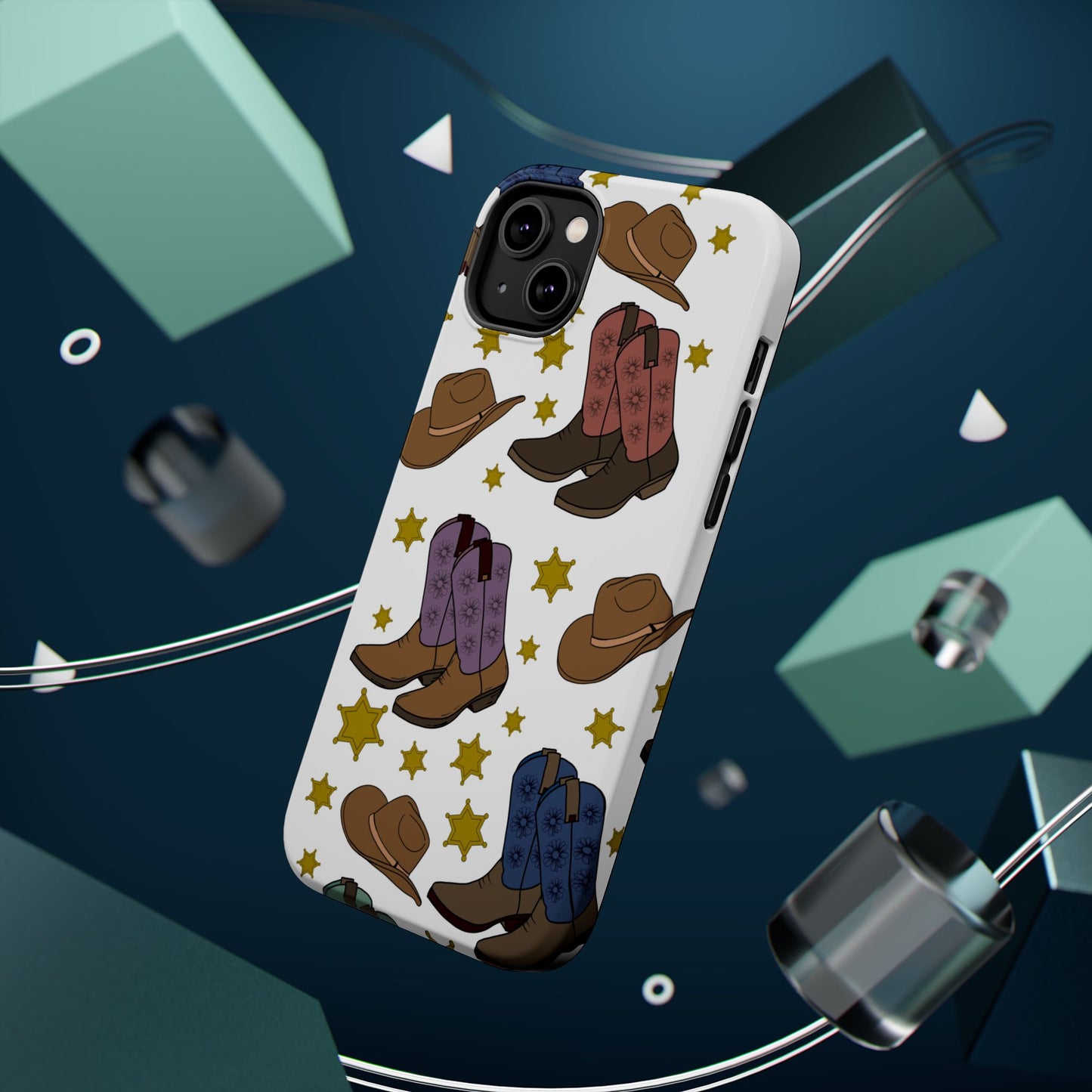 Cowboy Boots Magnetic Tough Case - Durable Phone Protection with Western Flair