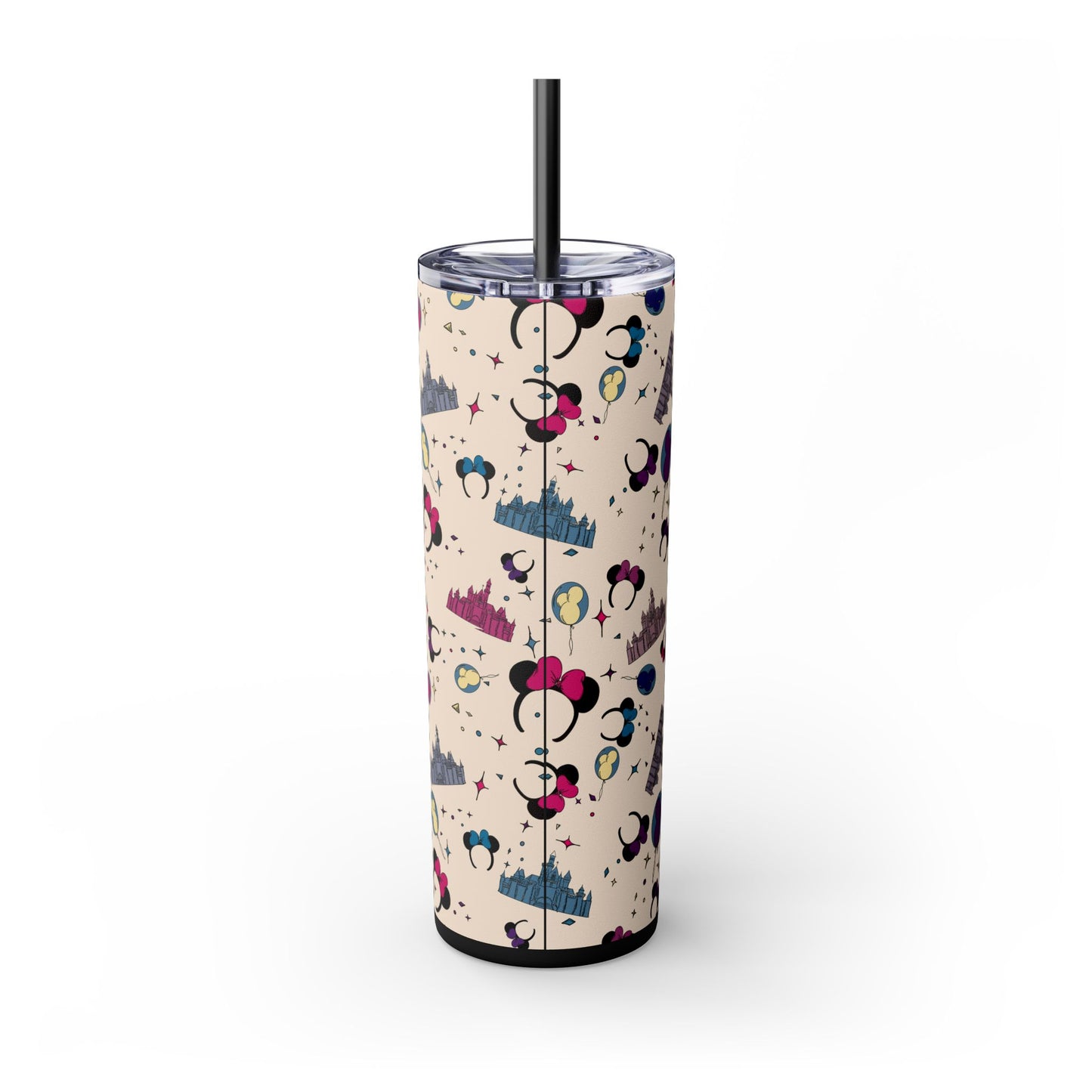 Disney-Inspired Skinny Tumbler with Straw - 20oz, Perfect for Magic Moments!
