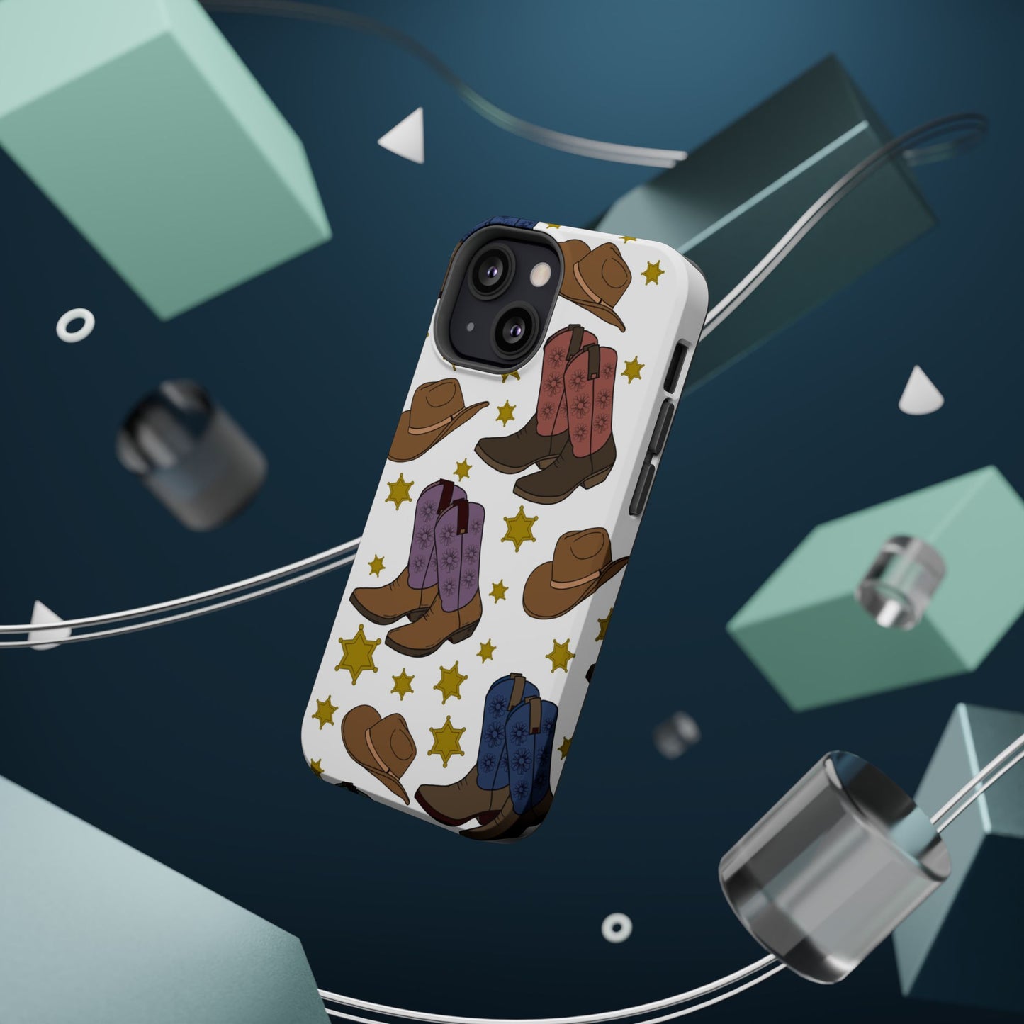 Cowboy Boots Magnetic Tough Case - Durable Phone Protection with Western Flair