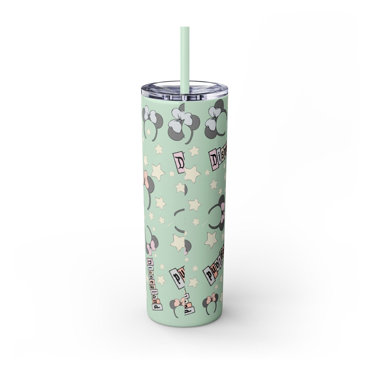Disneyland Skinny Tumbler with Straw - 20oz - Cute Mickey Mouse Design for Theme Park Lovers