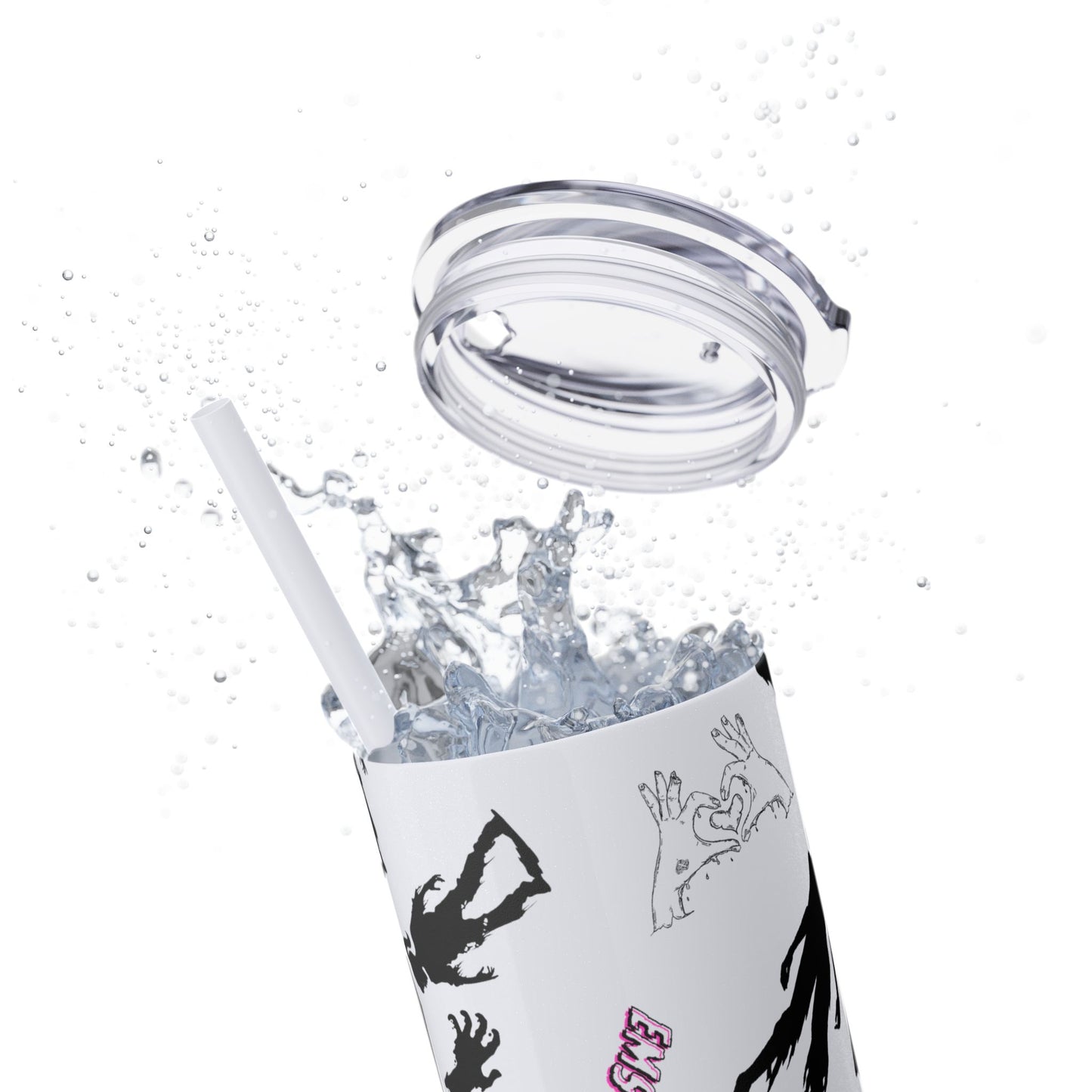 EMS Barbie Skinny Tumbler with Straw | EMS Travel Cup | zombie Drinkware| EMT Gift |Horror Movie Lover Cup