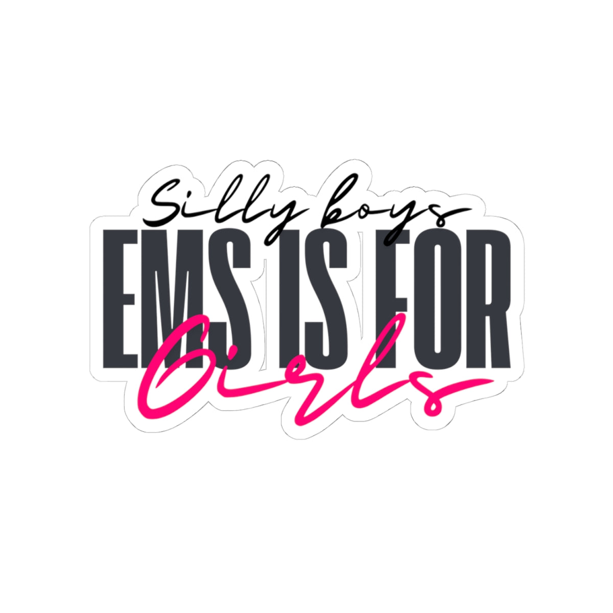 Empowering Girls Kiss-Cut Stickers | Silly Boys EMS is for Girls