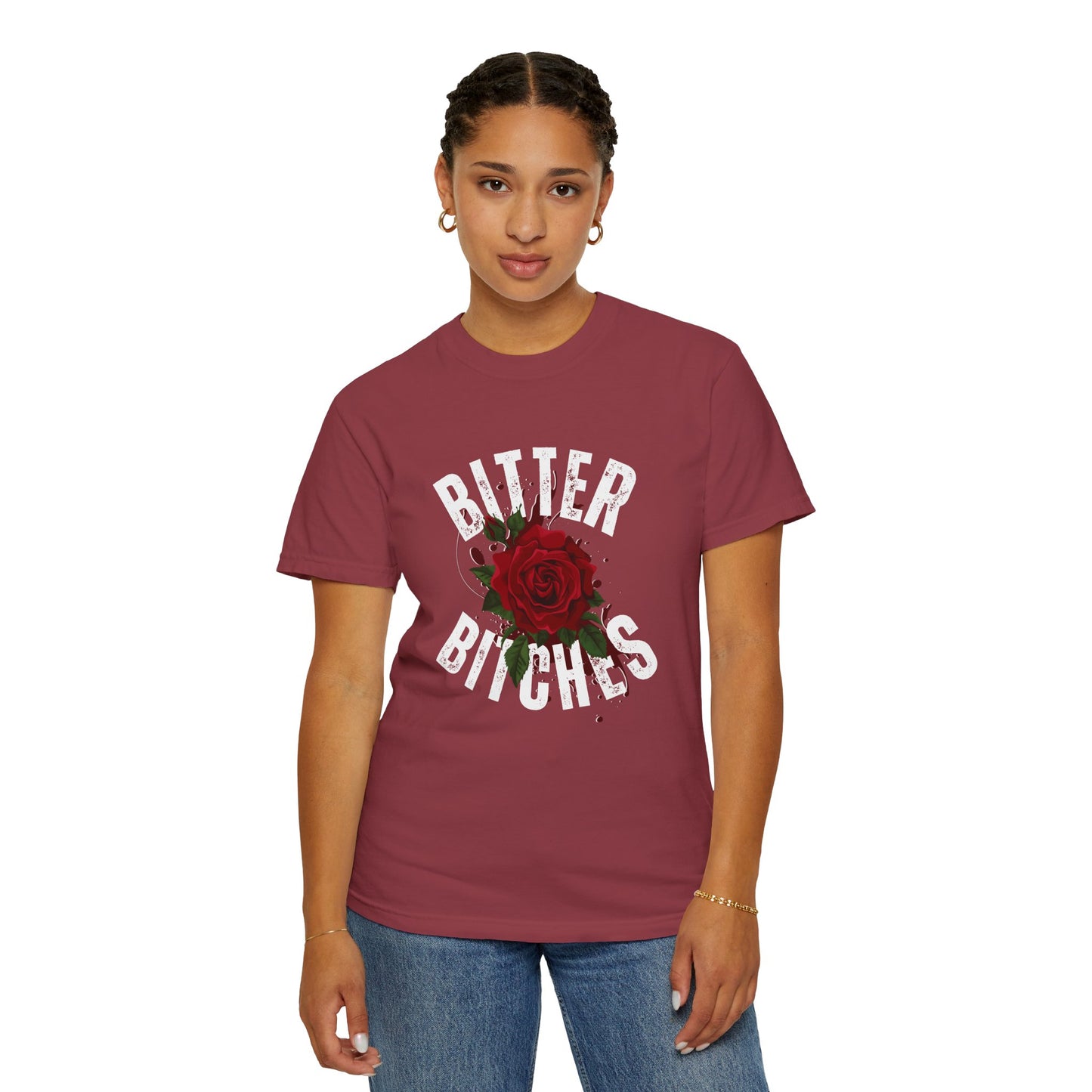 Bitter Bitches T-Shirt, Trendy Rose Graphic Tee, Unisex Apparel Gift, Casual Fashion, Statement Top, Birthday Gift, Gift for Friends