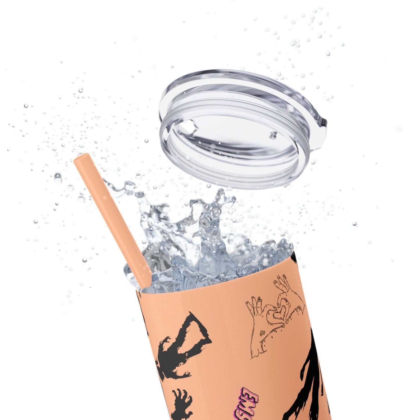 EMS Barbie Skinny Tumbler with Straw | EMS Travel Cup | zombie Drinkware| EMT Gift |Horror Movie Lover Cup