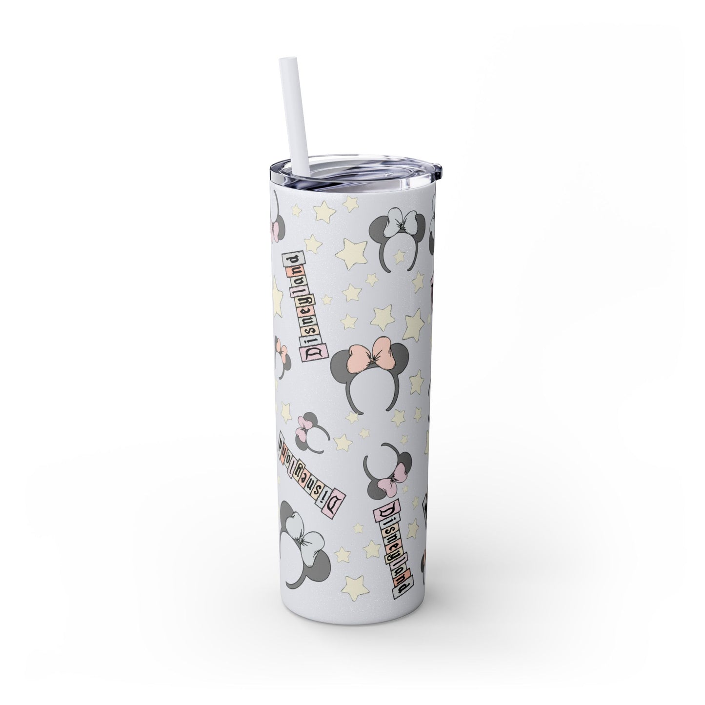 Disneyland Skinny Tumbler with Straw - 20oz - Cute Mickey Mouse Design for Theme Park Lovers