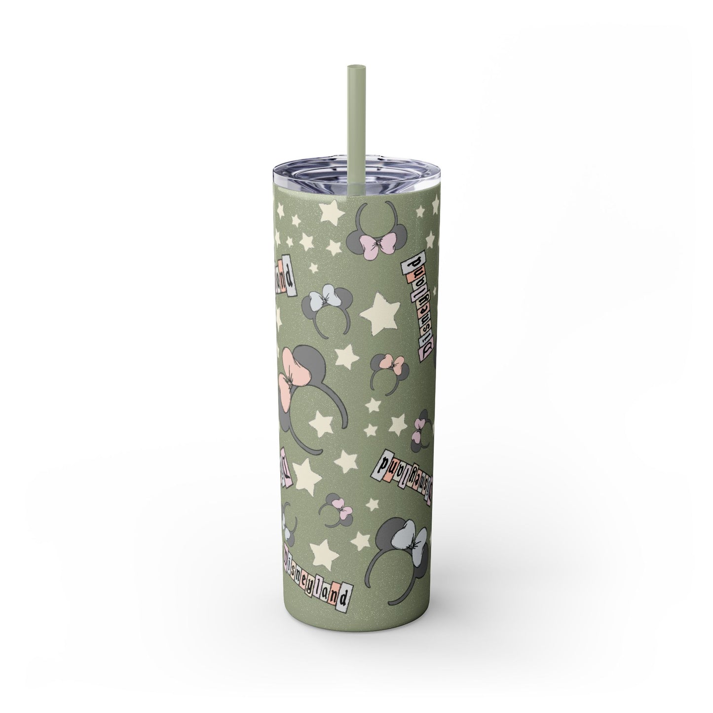 Disneyland Skinny Tumbler with Straw - 20oz - Cute Mickey Mouse Design for Theme Park Lovers
