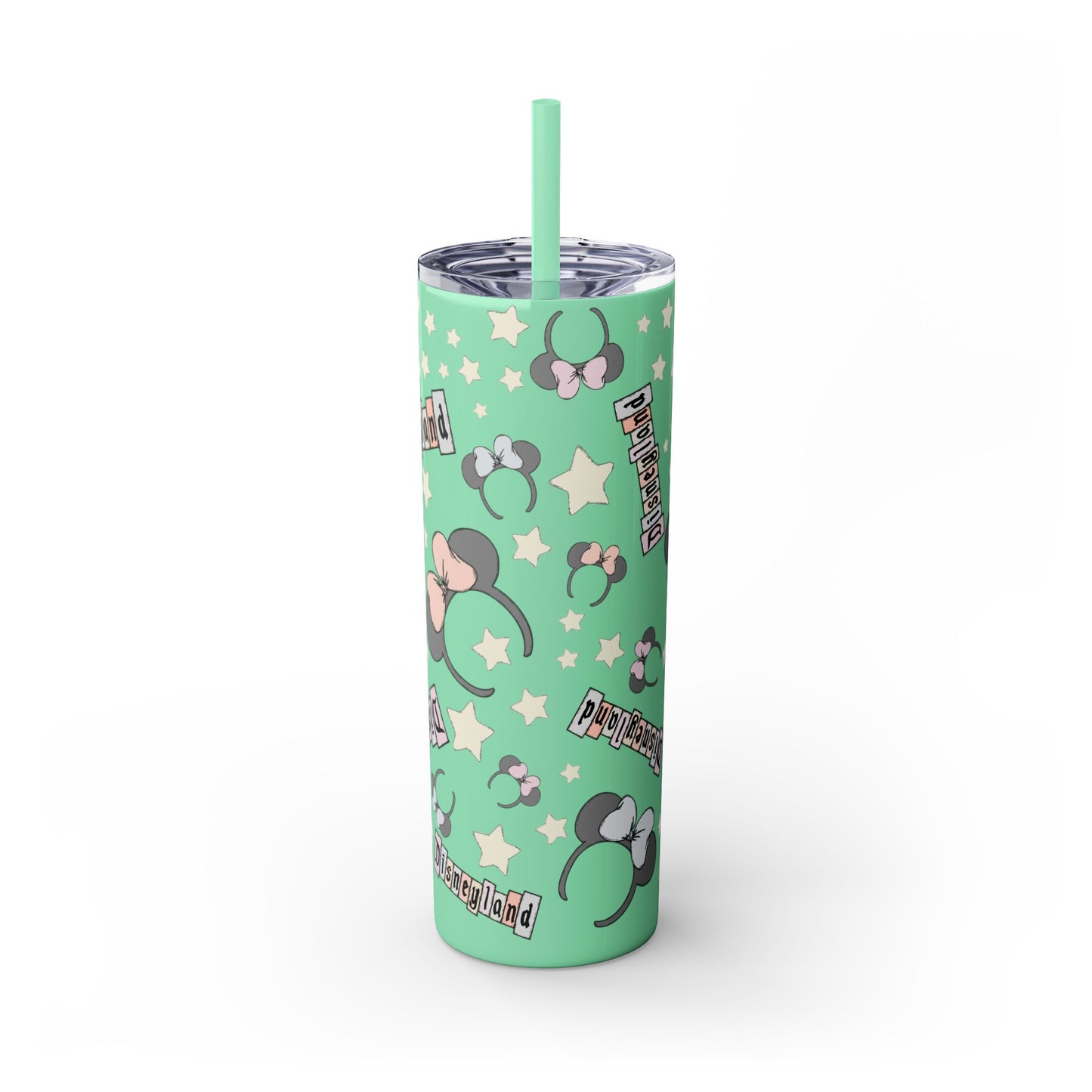 Disneyland Skinny Tumbler with Straw - 20oz - Cute Mickey Mouse Design for Theme Park Lovers