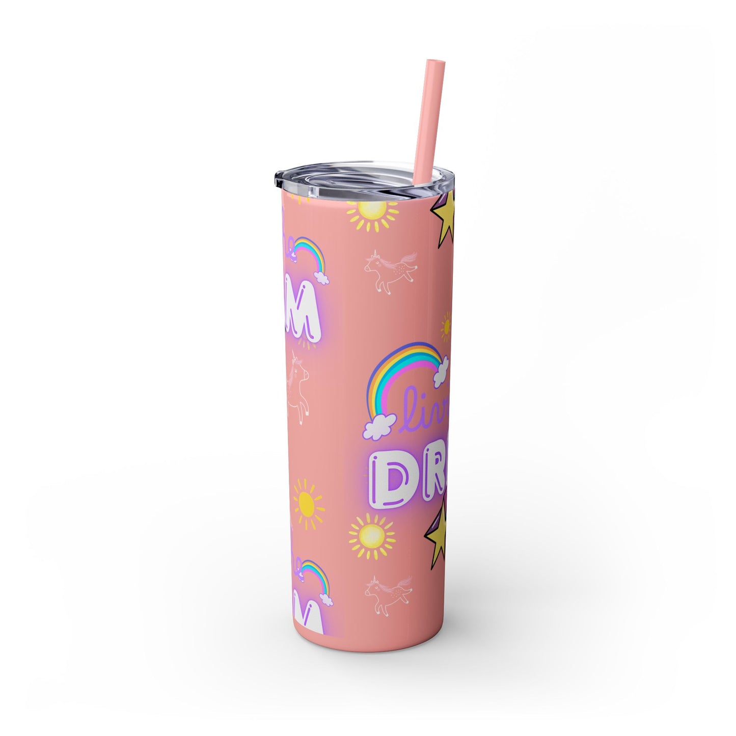 Living the Dream Skinny Tumbler with Straw - 20oz Inspirational Drinkware funny gift for nurses, EMT’s, paramedics, teachers