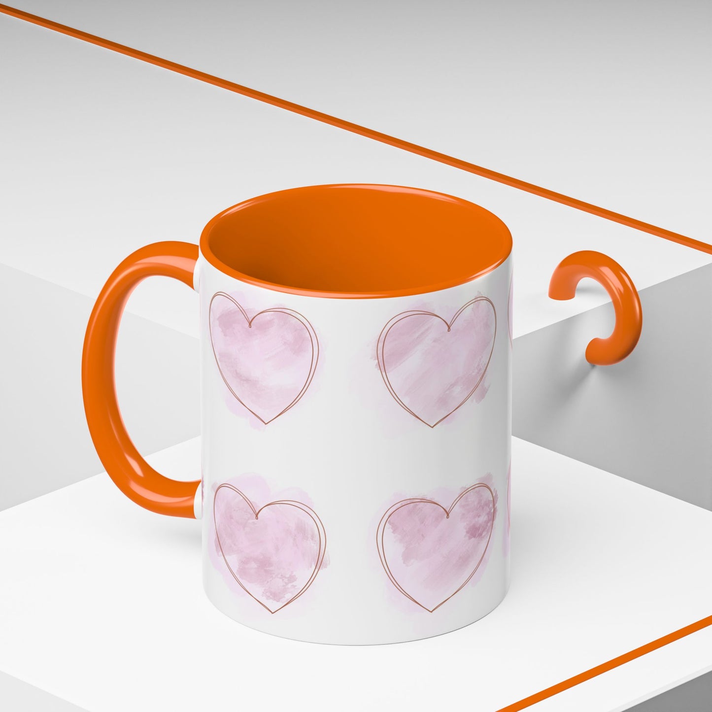 Watercolor Pink Heart Coffee Mug - Perfect for Mother’s Day