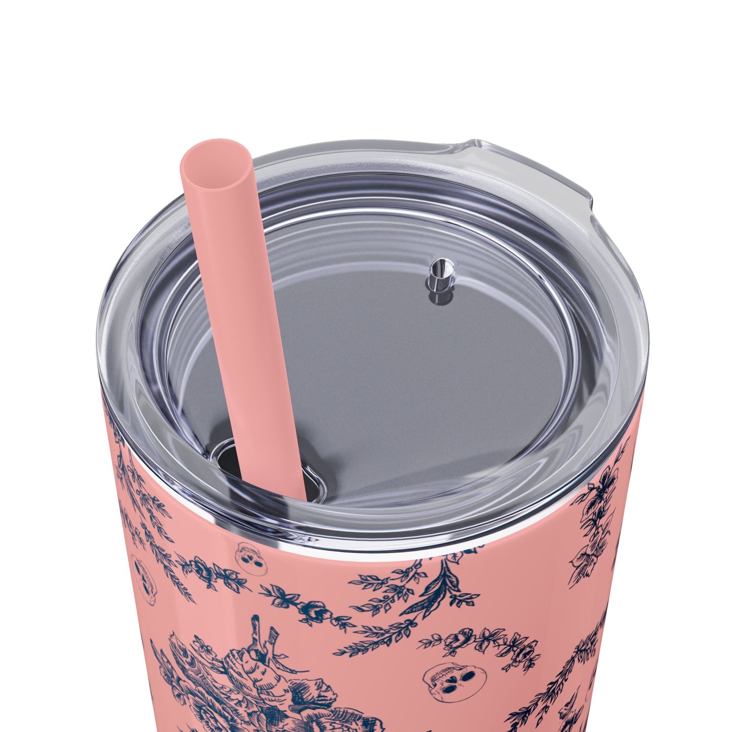 Old Money Halloween Floral Skinny Tumbler with Straw, 20oz | Perfect for Coffee, Tea, Smoothies, Eco-Friendly Drinkware, Gift Idea