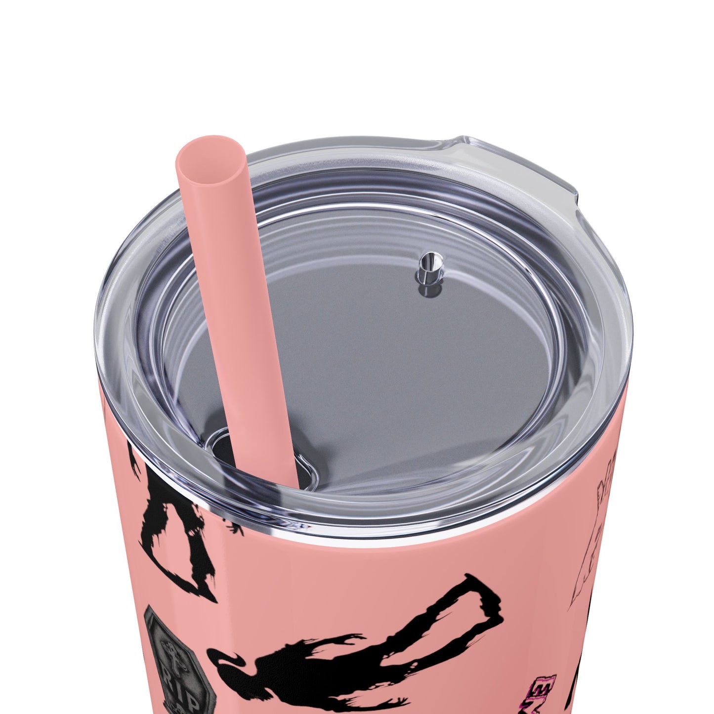 EMS Barbie Skinny Tumbler with Straw | EMS Travel Cup | zombie Drinkware| EMT Gift |Horror Movie Lover Cup