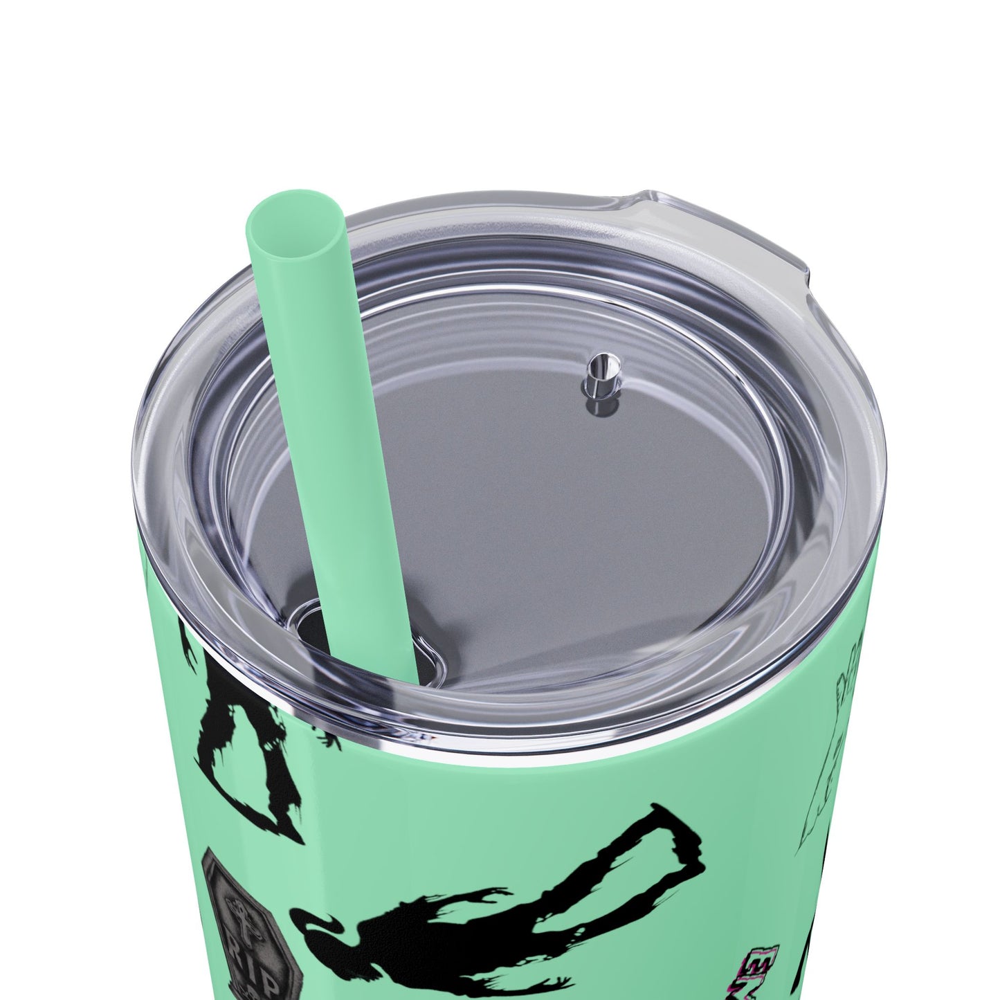 EMS Barbie Skinny Tumbler with Straw | EMS Travel Cup | zombie Drinkware| EMT Gift |Horror Movie Lover Cup