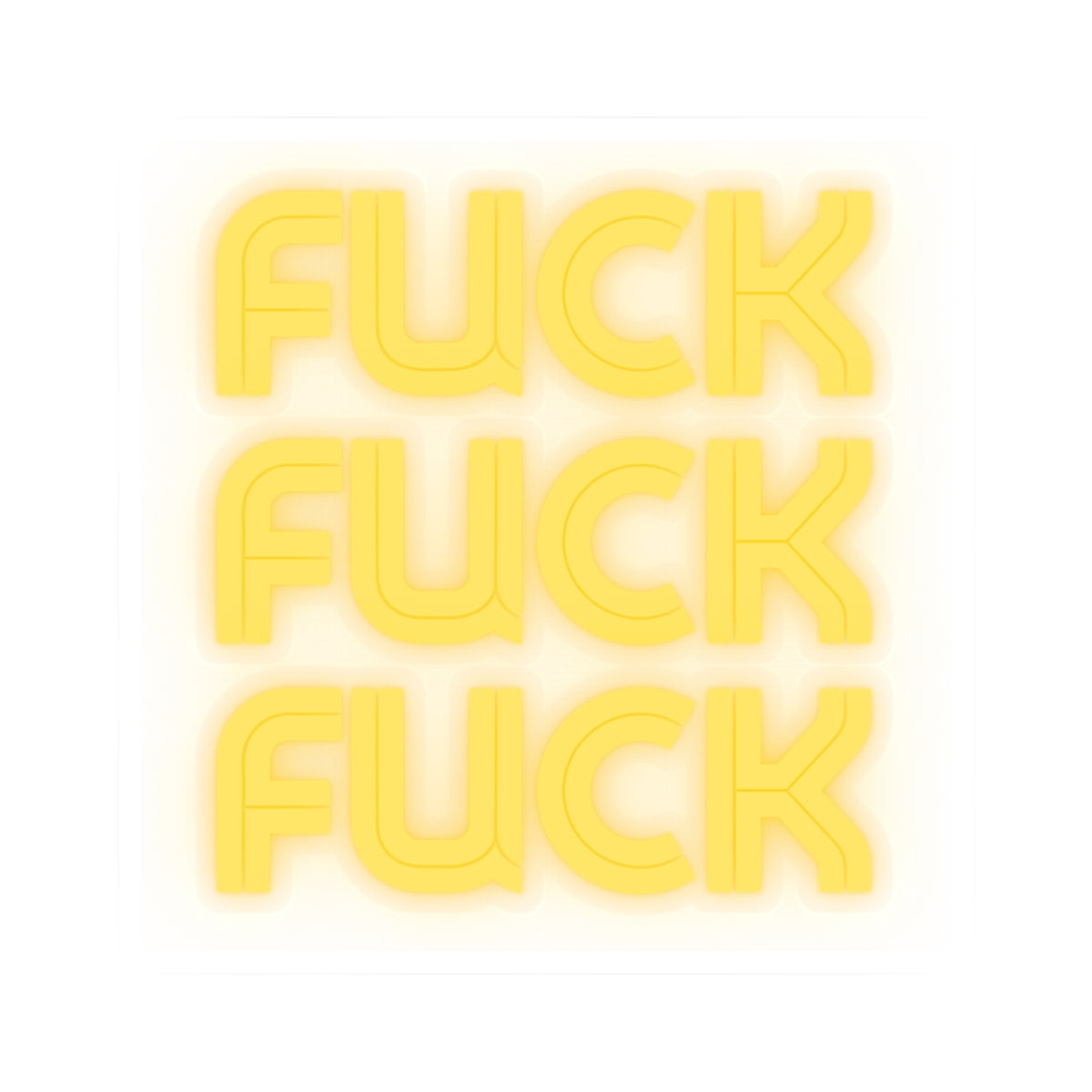 Bold Yellow Kiss-Cut Stickers – "FUCK" Design for Laptop & Decor
