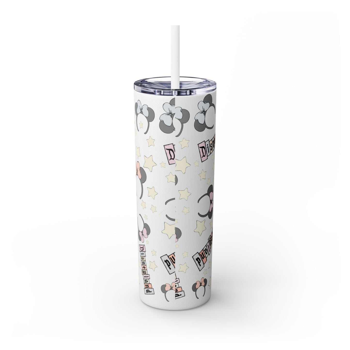 Disneyland Skinny Tumbler with Straw - 20oz - Cute Mickey Mouse Design for Theme Park Lovers