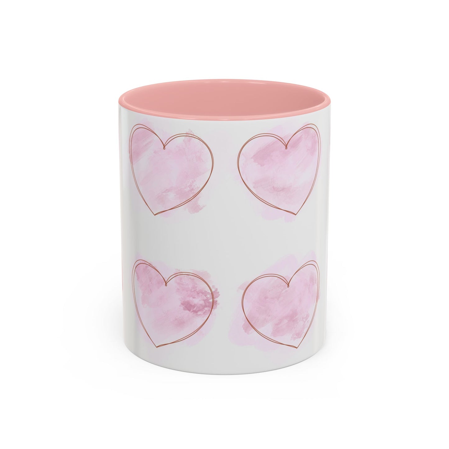 Watercolor Pink Heart Coffee Mug - Perfect for Mother’s Day