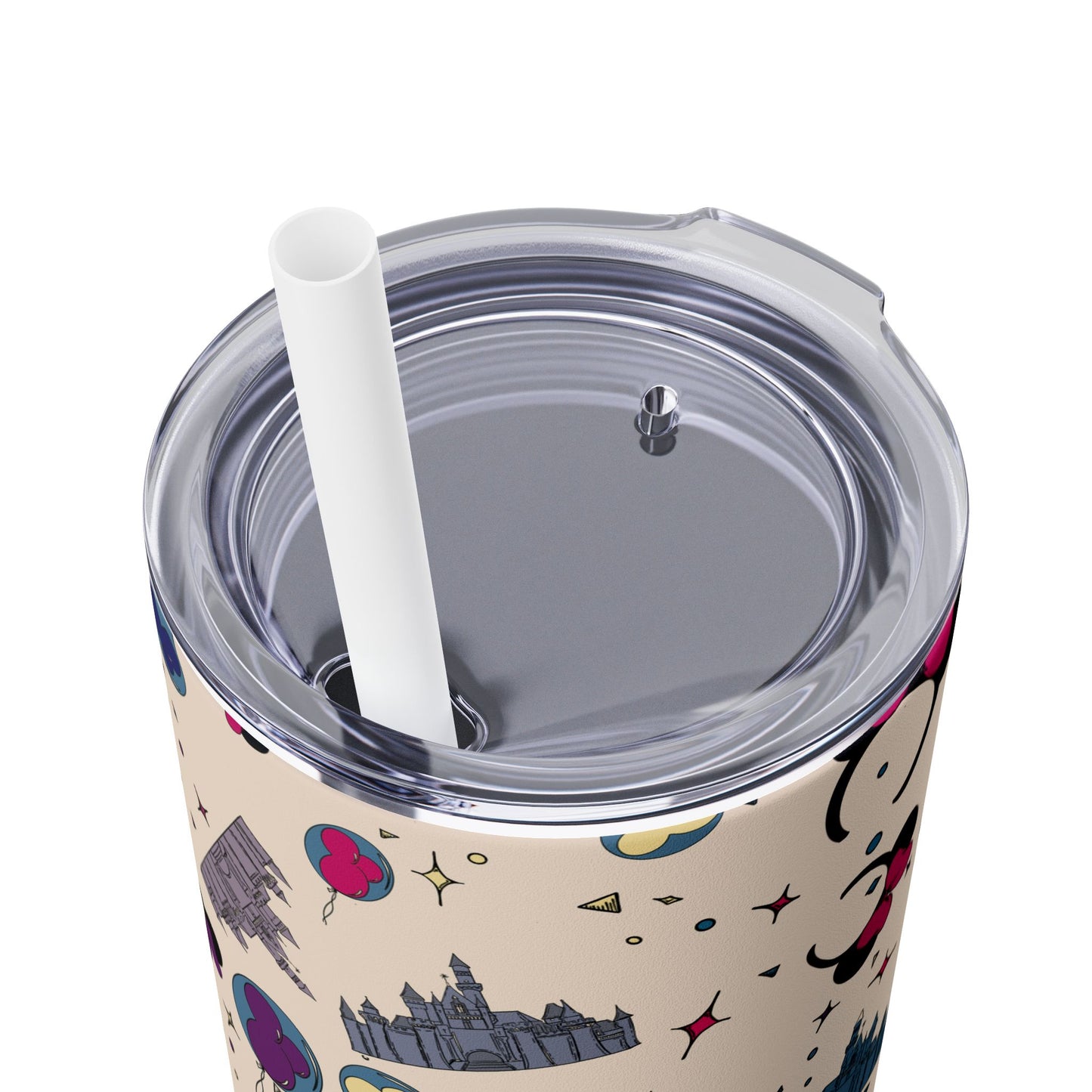 Disney-Inspired Skinny Tumbler with Straw - 20oz, Perfect for Magic Moments!