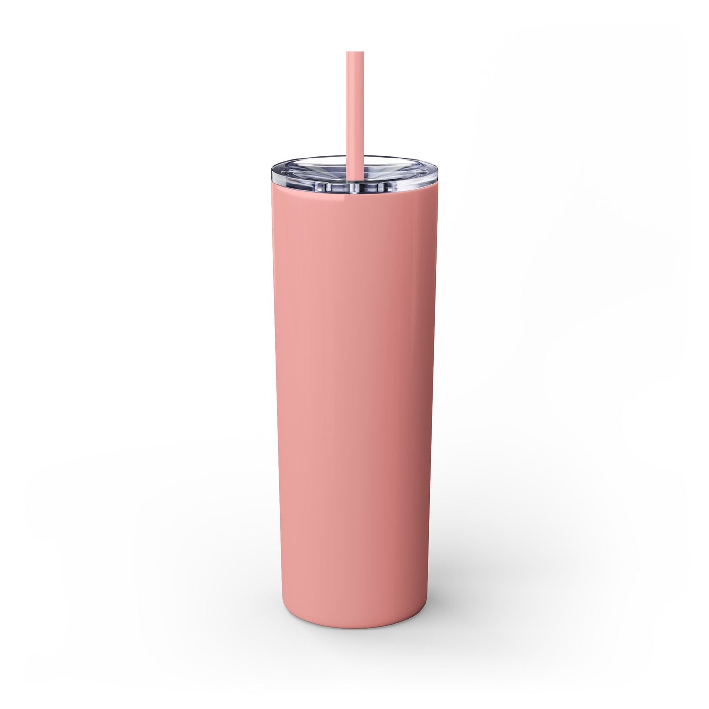 Funny 20oz Skinny Tumbler with Straw - "Fuck You" Design