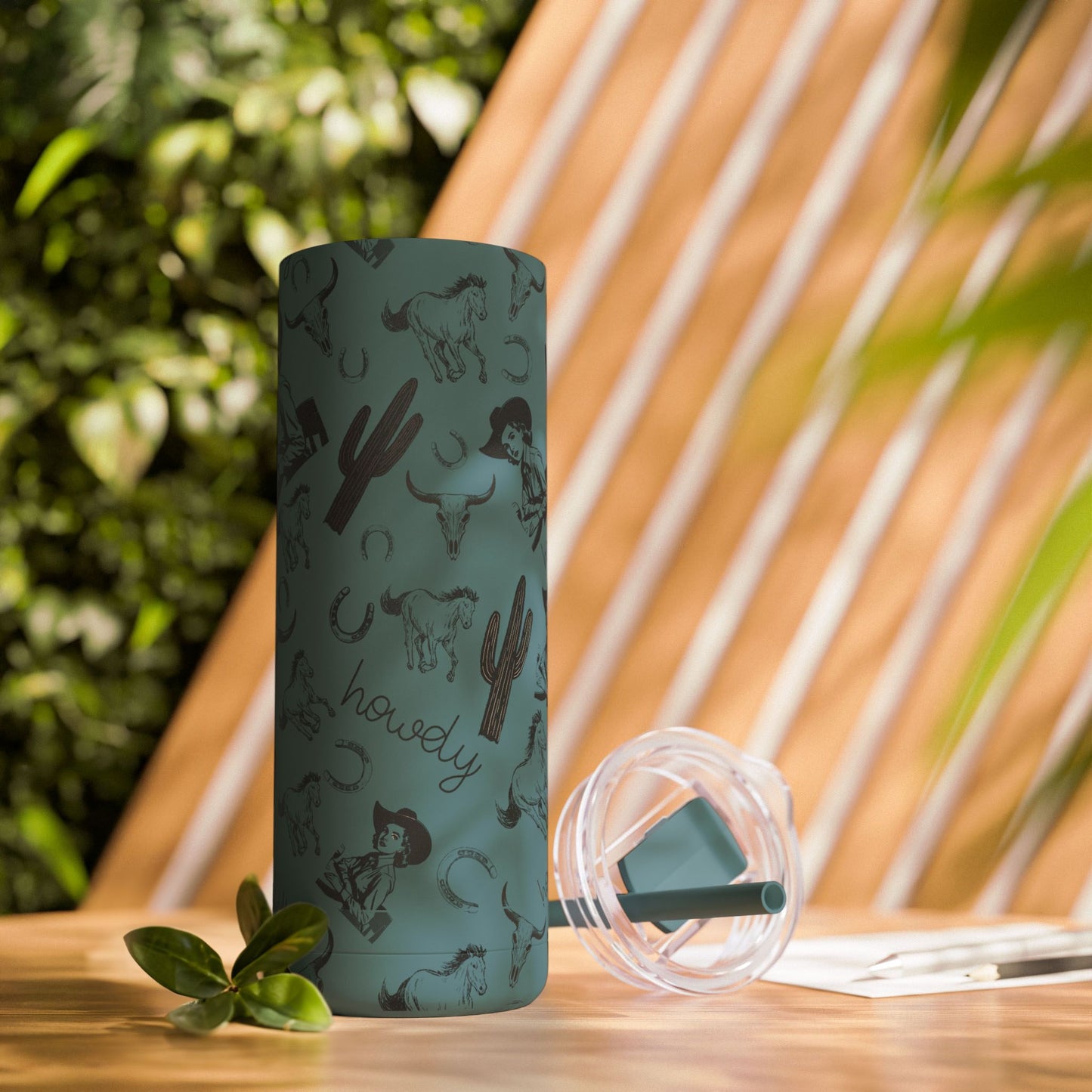 Stylish Cowgirl Tumbler - 20oz Travel Mug, Western Decor Drinkware, Gift for Rodeo Lovers, Unique Cactus Cup, Summer Accessory