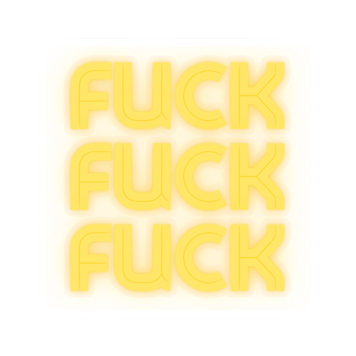 Bold Yellow Kiss-Cut Stickers – "FUCK" Design for Laptop & Decor