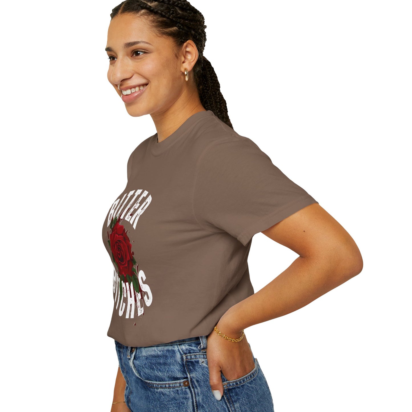Bitter Bitches T-Shirt, Trendy Rose Graphic Tee, Unisex Apparel Gift, Casual Fashion, Statement Top, Birthday Gift, Gift for Friends