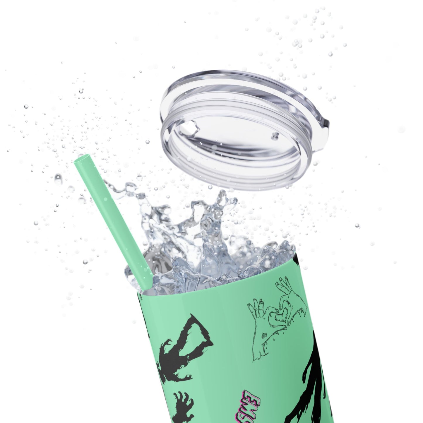 EMS Barbie Skinny Tumbler with Straw | EMS Travel Cup | zombie Drinkware| EMT Gift |Horror Movie Lover Cup