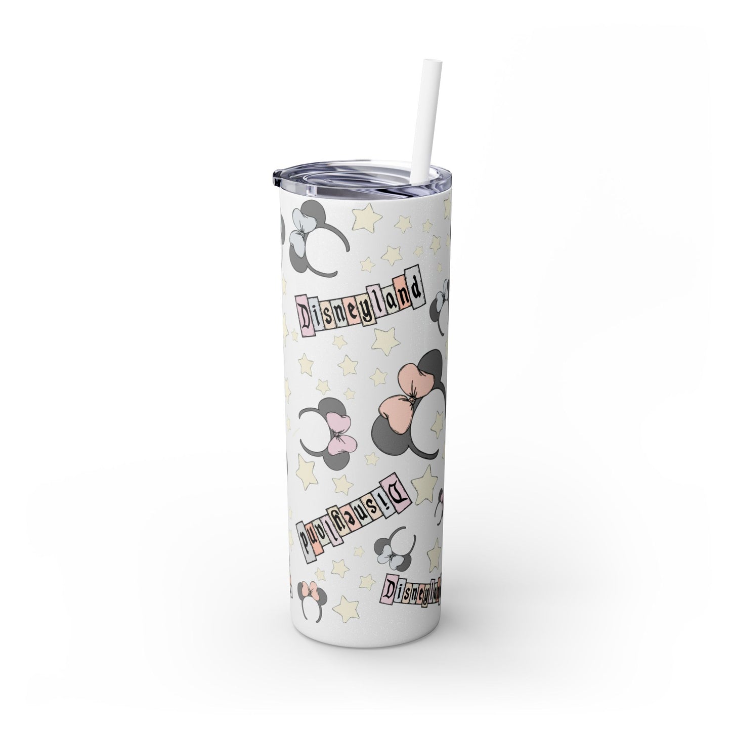 Disneyland Skinny Tumbler with Straw - 20oz - Cute Mickey Mouse Design for Theme Park Lovers