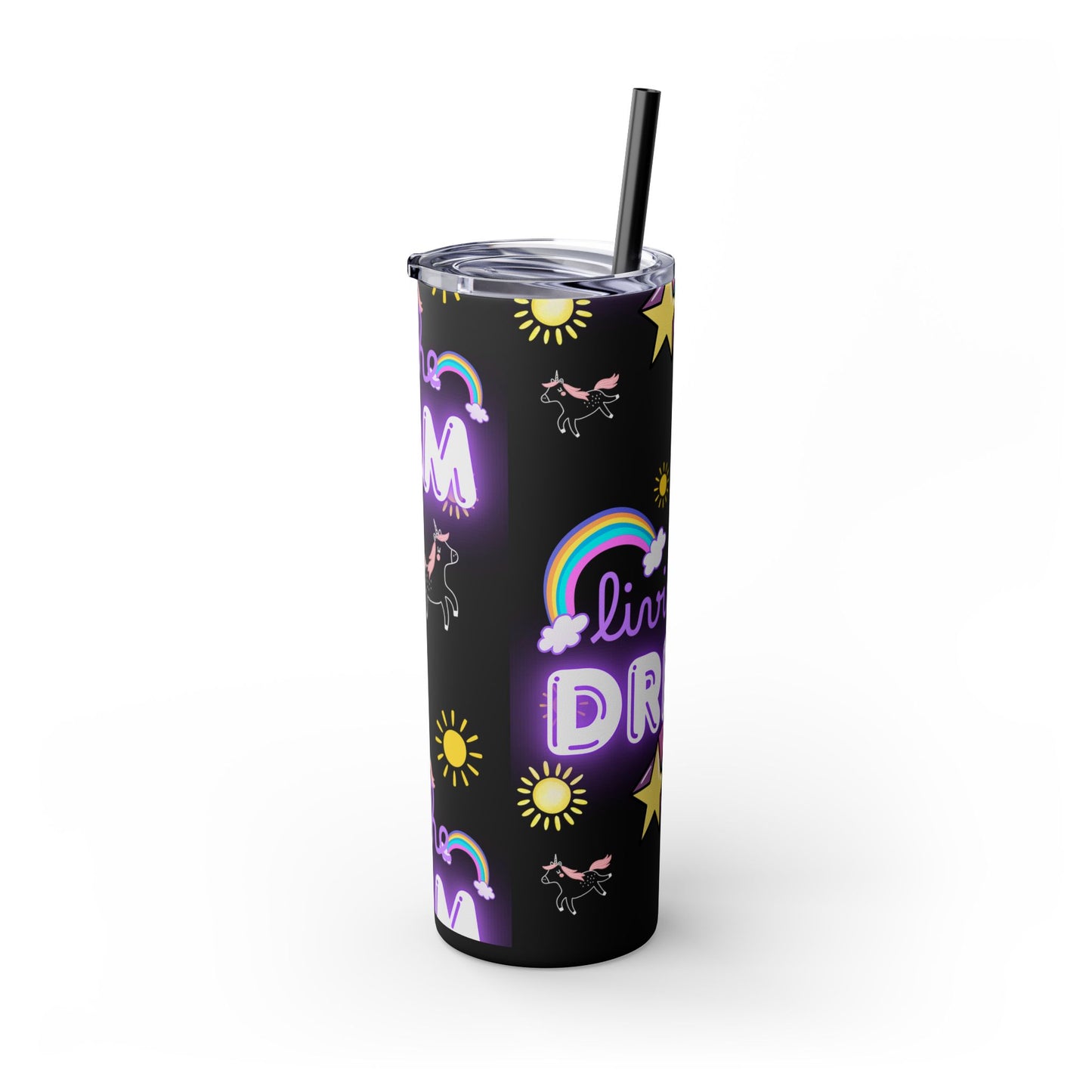 Living the Dream Skinny Tumbler with Straw - 20oz Inspirational Drinkware funny gift for nurses, EMT’s, paramedics, teachers