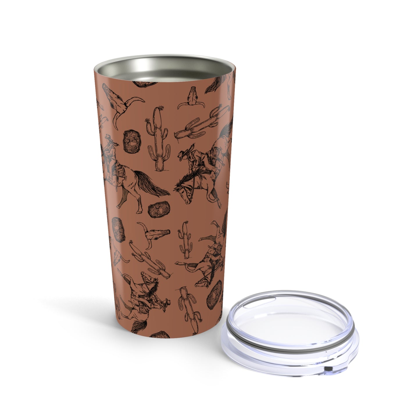 Western Cowboy Tumbler 20oz - Rustic Horse Design, Adventure Lover's Travel Mug
