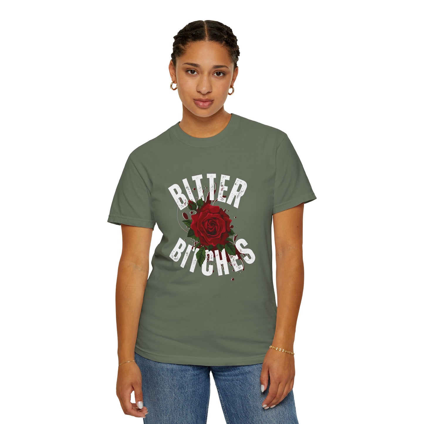 Bitter Bitches T-Shirt, Trendy Rose Graphic Tee, Unisex Apparel Gift, Casual Fashion, Statement Top, Birthday Gift, Gift for Friends