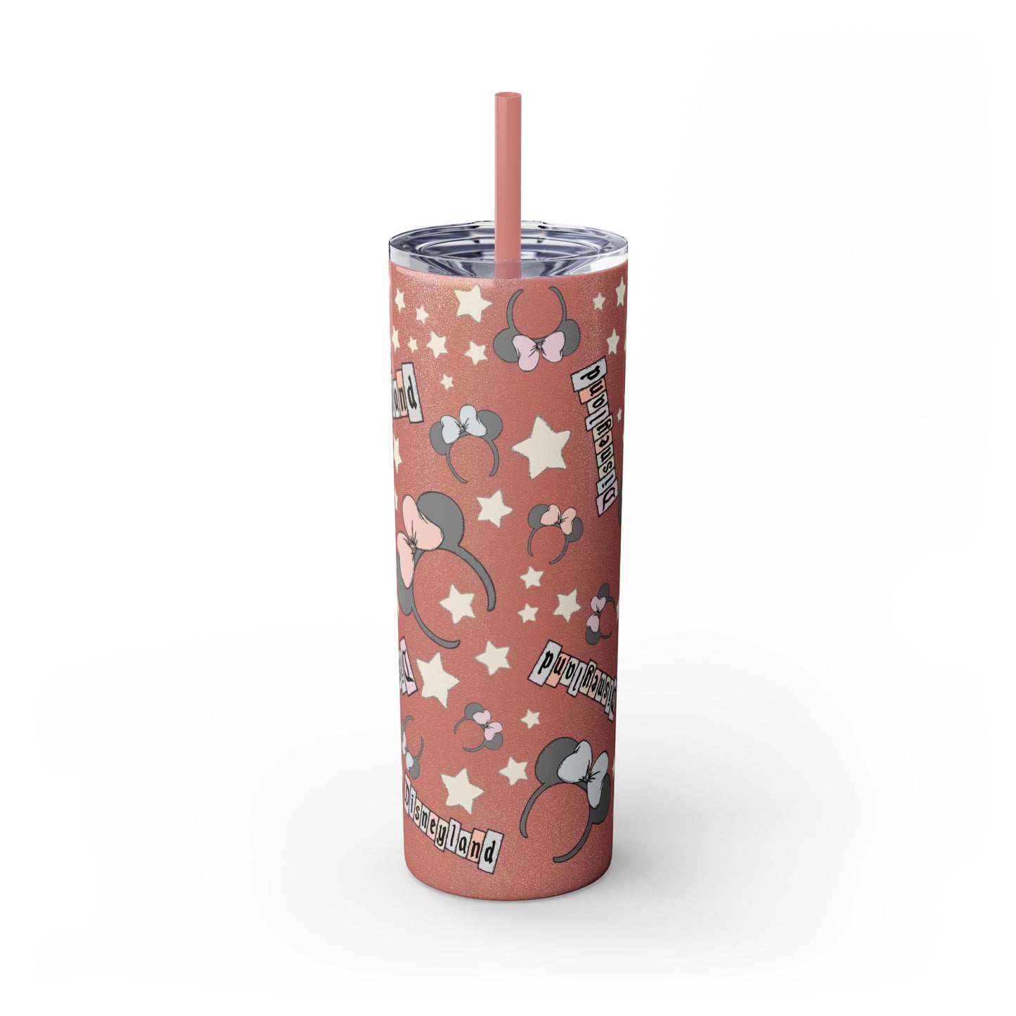Disneyland Skinny Tumbler with Straw - 20oz - Cute Mickey Mouse Design for Theme Park Lovers