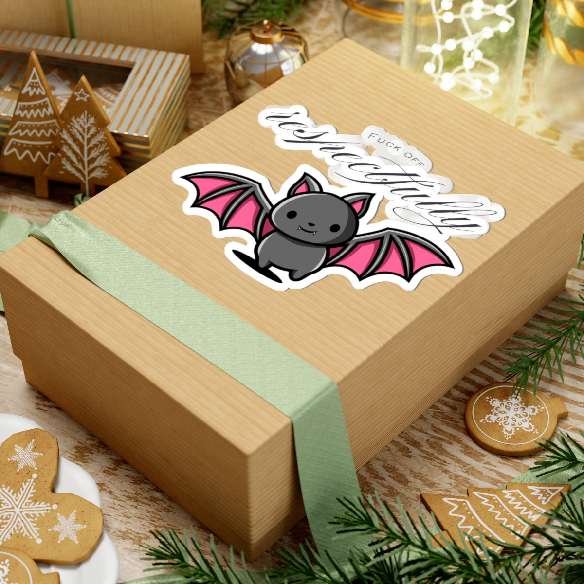 Sassy Bat Kiss-Cut Stickers - "Fuck Off Respectfully" Designs for Laptop & Decor