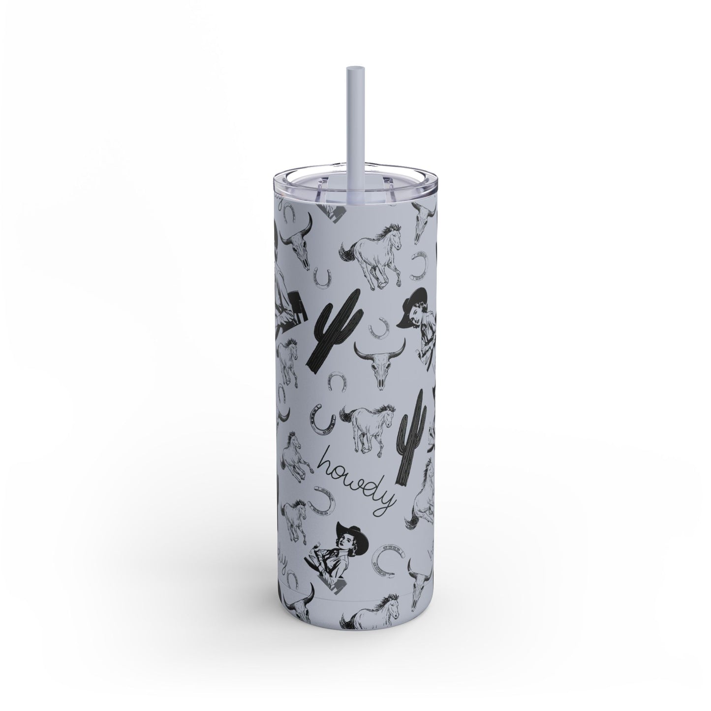 Stylish Cowgirl Tumbler - 20oz Travel Mug, Western Decor Drinkware, Gift for Rodeo Lovers, Unique Cactus Cup, Summer Accessory