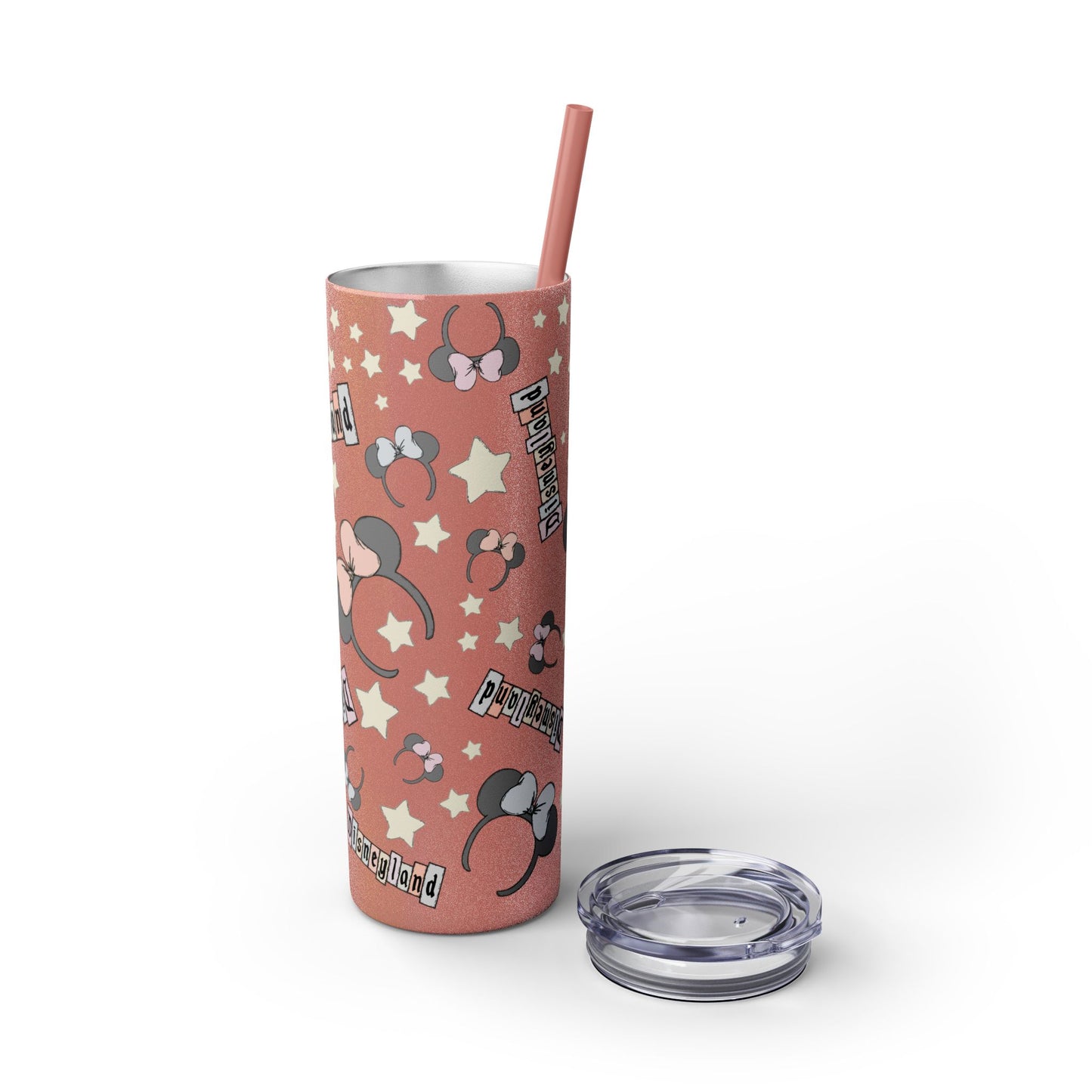 Disneyland Skinny Tumbler with Straw - 20oz - Cute Mickey Mouse Design for Theme Park Lovers