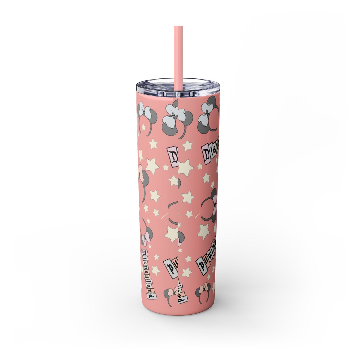 Disneyland Skinny Tumbler with Straw - 20oz - Cute Mickey Mouse Design for Theme Park Lovers