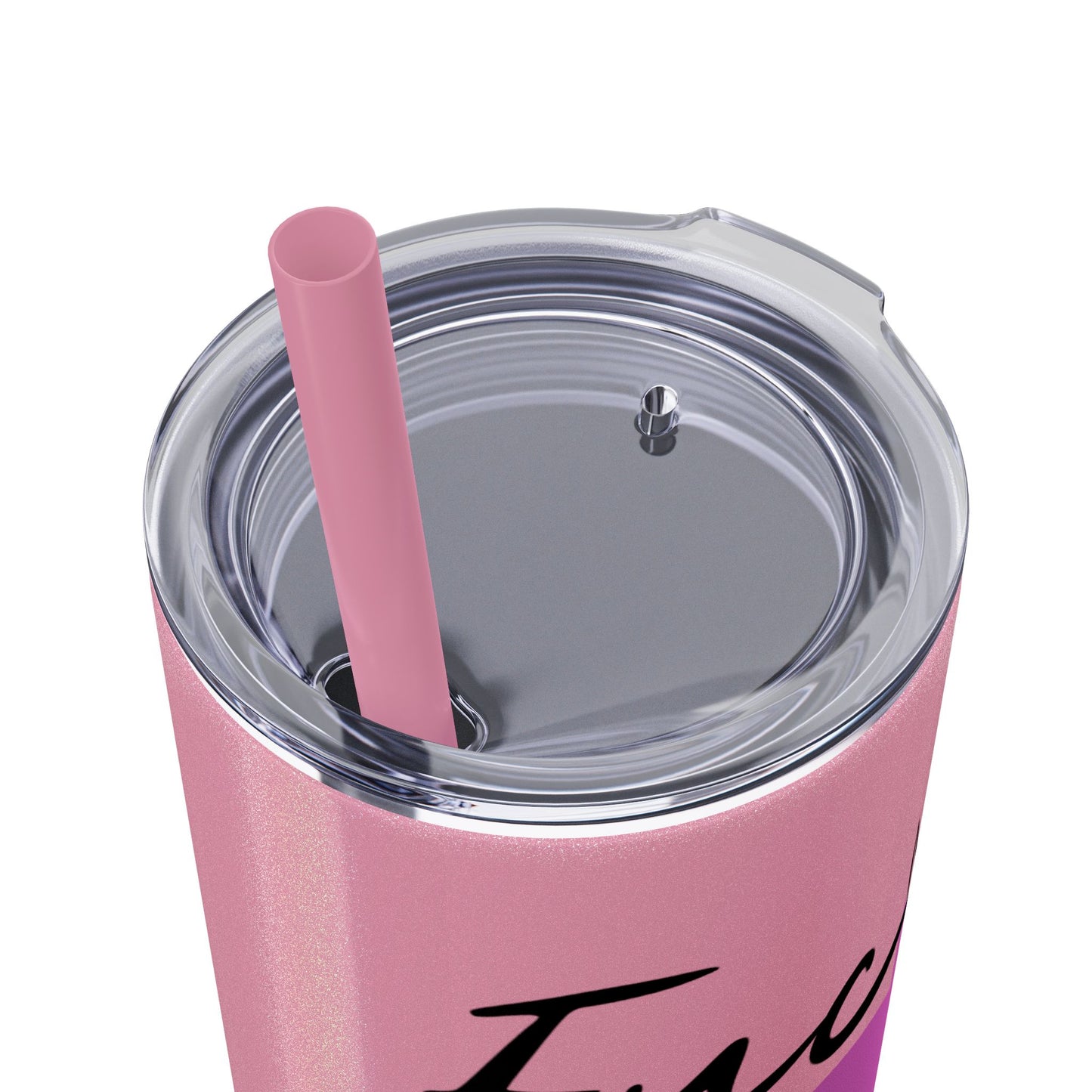 Funny 20oz Skinny Tumbler with Straw - "Fuck You" Design