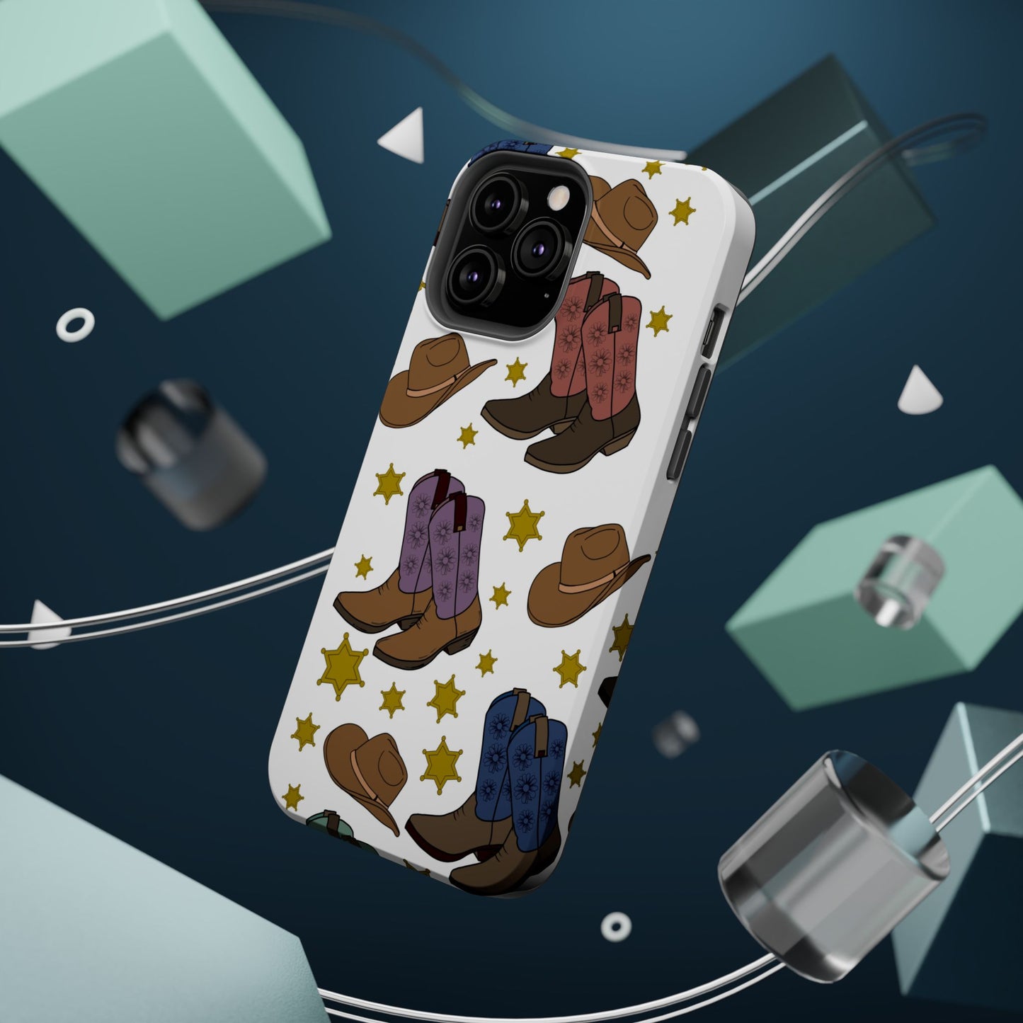 Cowboy Boots Magnetic Tough Case - Durable Phone Protection with Western Flair