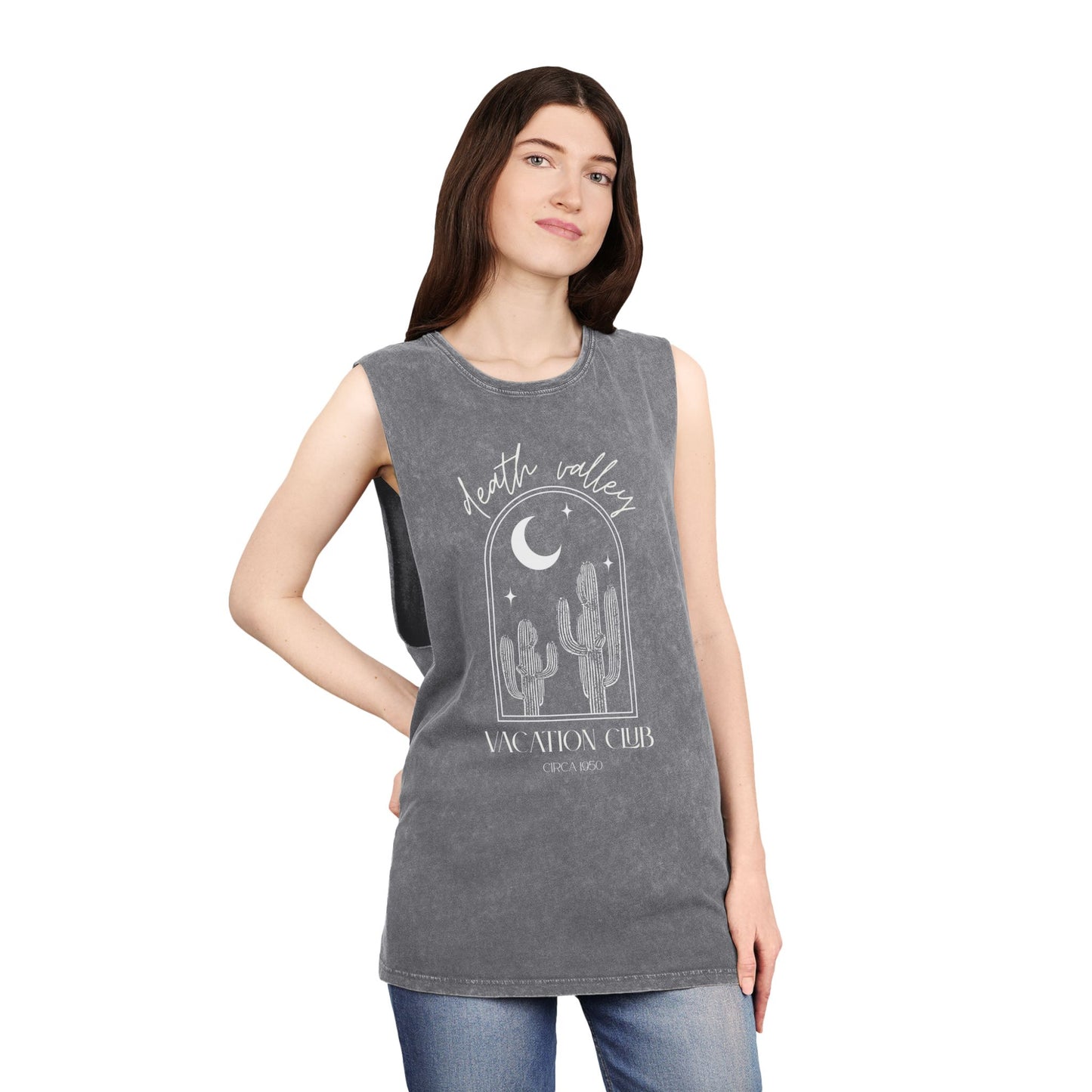 Desert Vibes Unisex Stonewash Tank Top | Vintage Style, Summer Wear, Vacation Tee, Festival Apparel, Boho Fashion