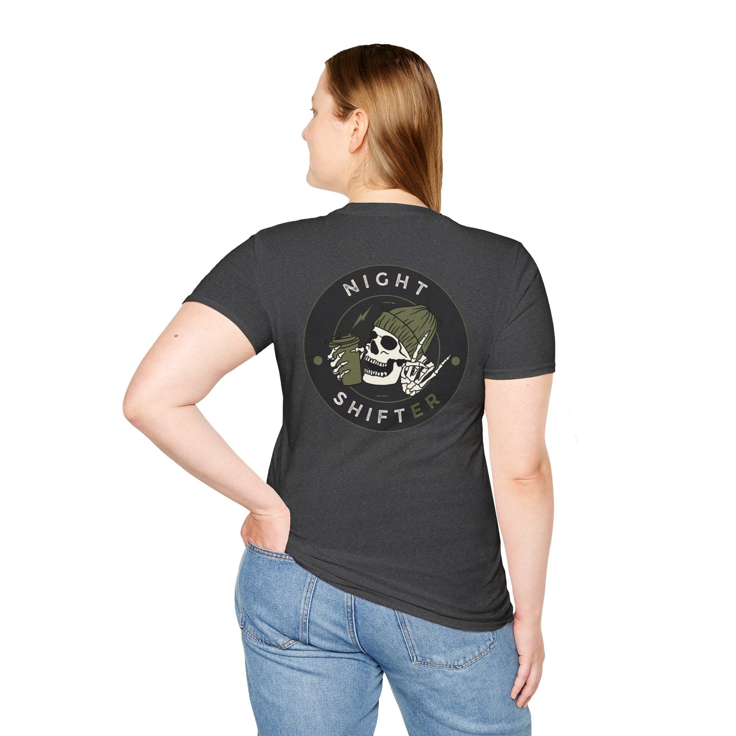 Night Shifter Skull T-Shirt | Unisex graphic tee for nurses| EMT | Paramedic| Spooky Vibes