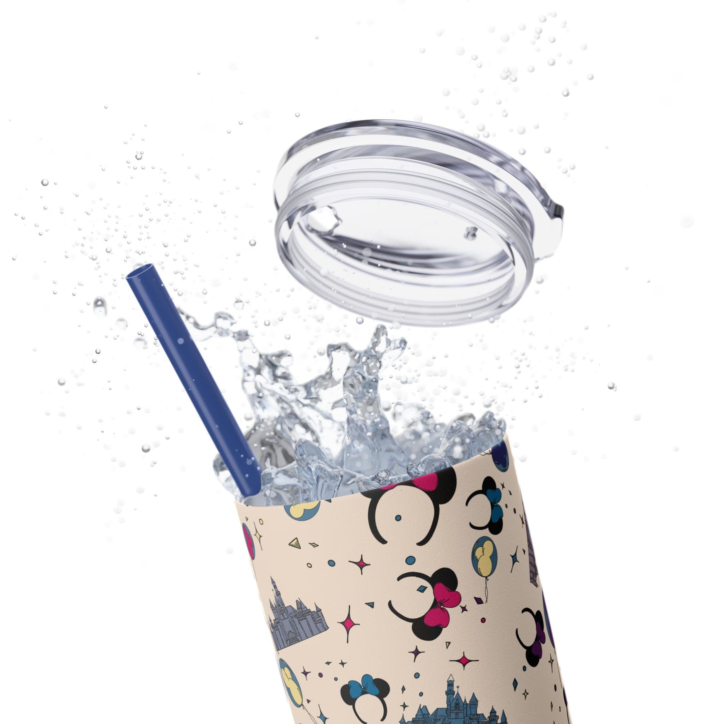 Disney-Inspired Skinny Tumbler with Straw - 20oz, Perfect for Magic Moments!