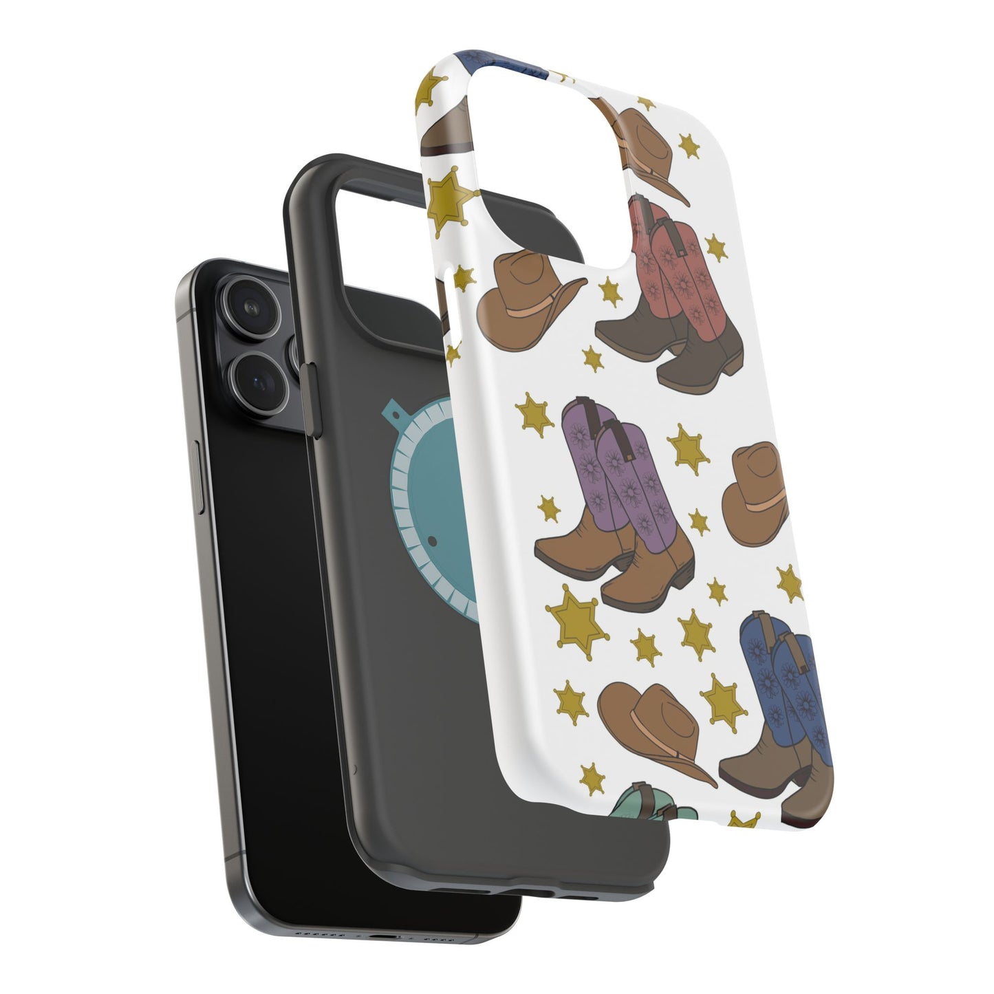 Cowboy Boots Magnetic Tough Case - Durable Phone Protection with Western Flair