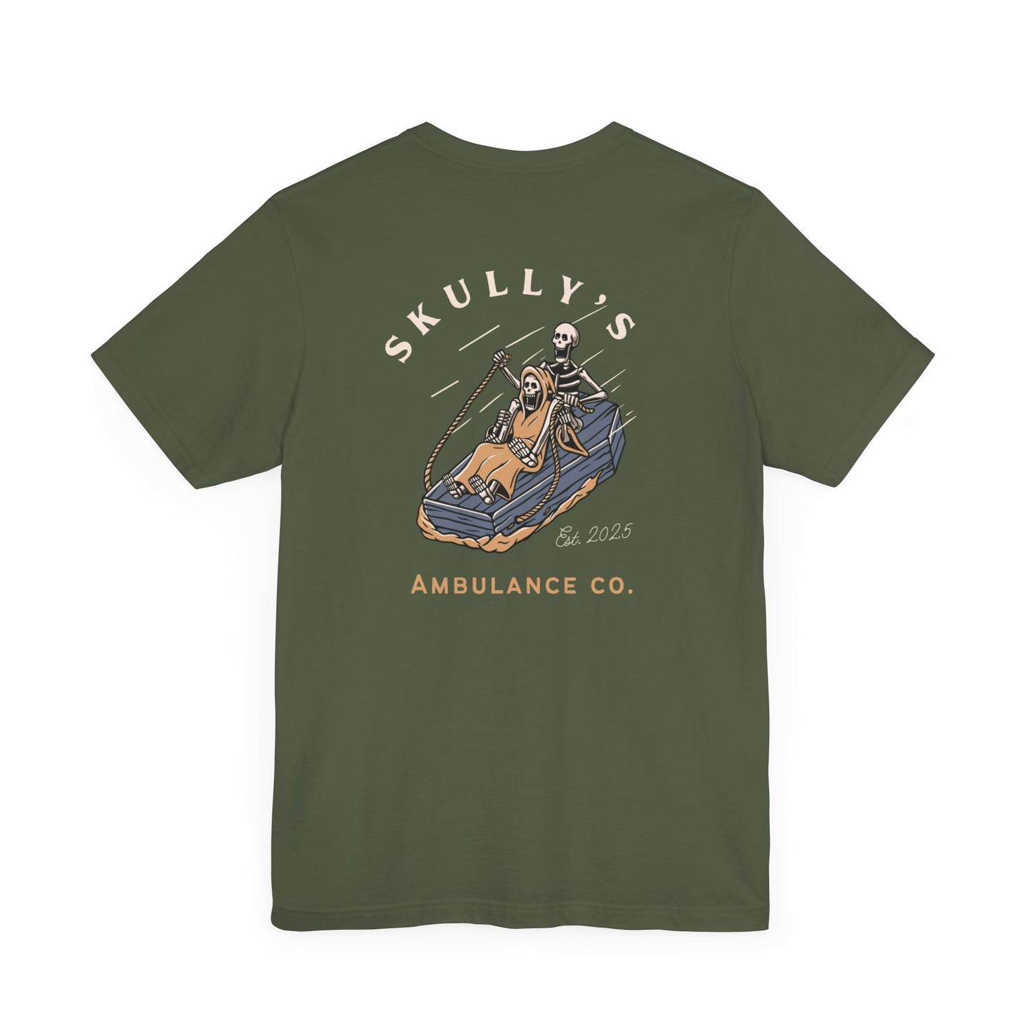 Skully’s Ambulance Co.| First Responder | Paramedic tshirt | EMT | skeleton shirt