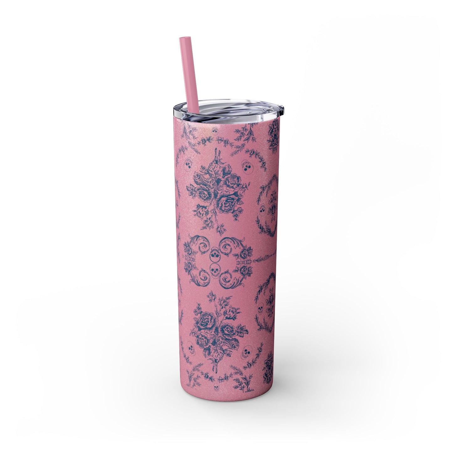Old Money Halloween Floral Skinny Tumbler with Straw, 20oz | Perfect for Coffee, Tea, Smoothies, Eco-Friendly Drinkware, Gift Idea