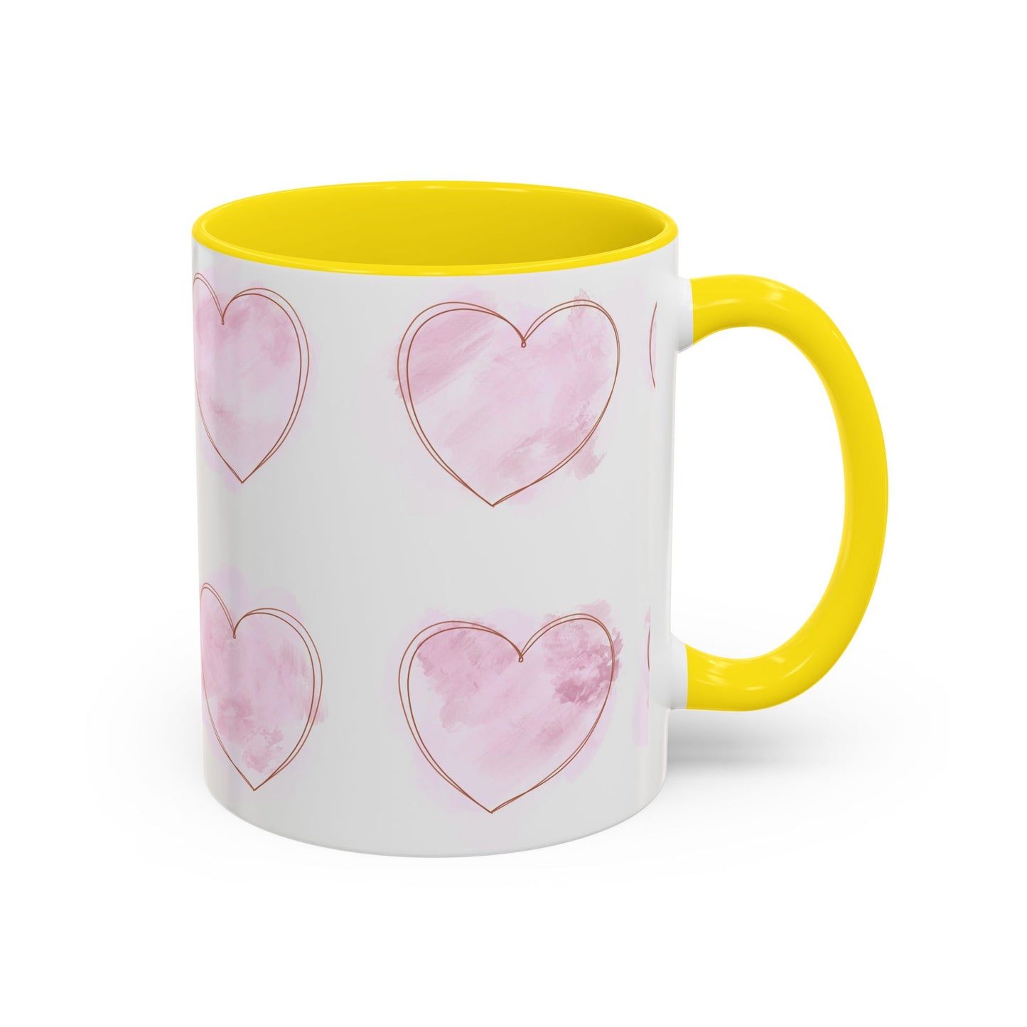 Watercolor Pink Heart Coffee Mug - Perfect for Mother’s Day