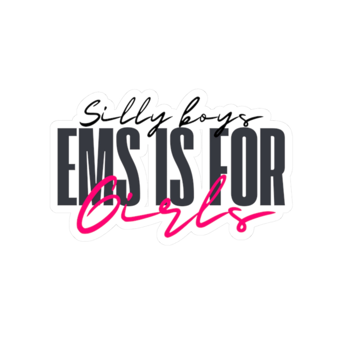 Empowering Girls Kiss-Cut Stickers | Silly Boys EMS is for Girls