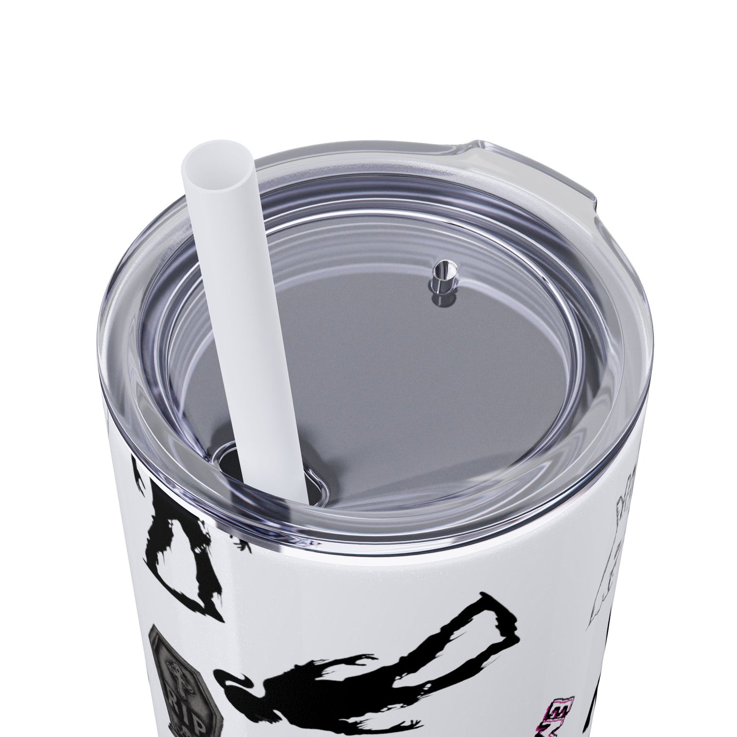 EMS Barbie Skinny Tumbler with Straw | EMS Travel Cup | zombie Drinkware| EMT Gift |Horror Movie Lover Cup