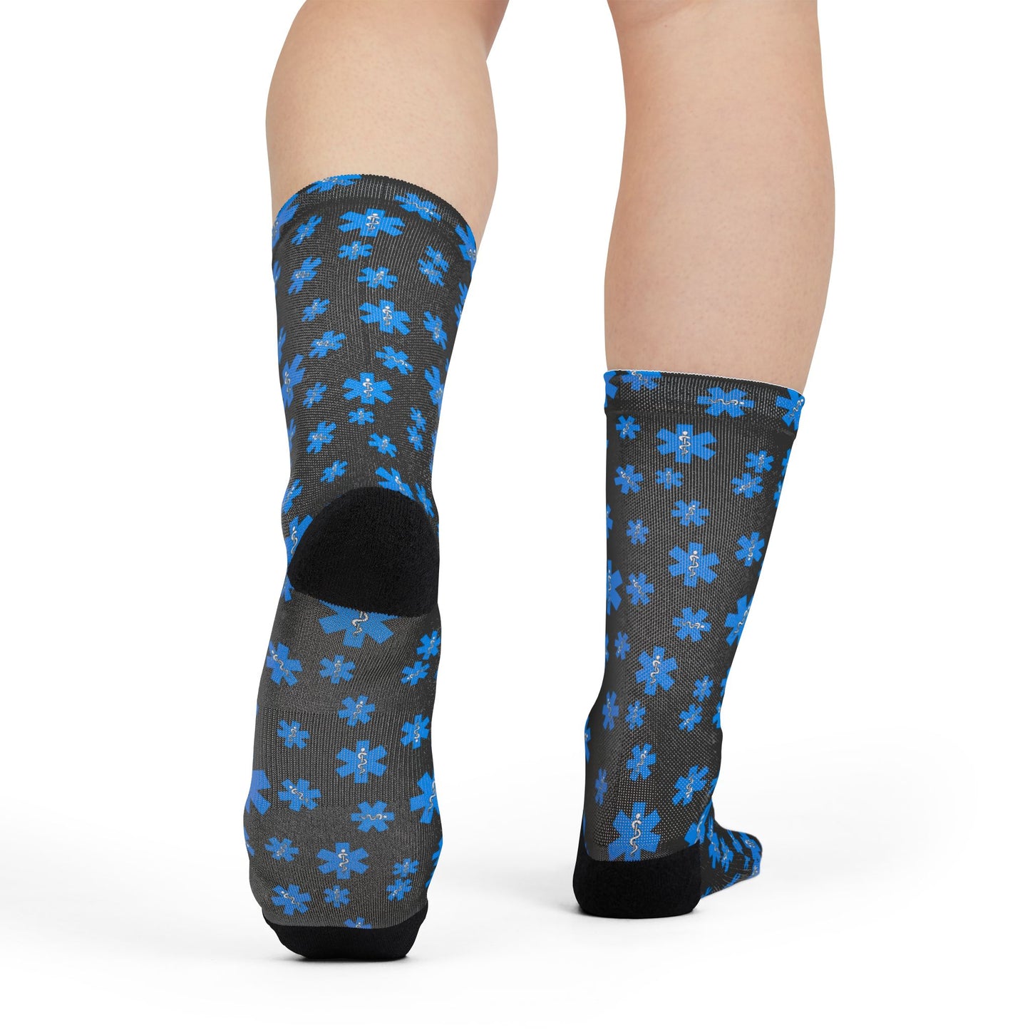 EMS | EMT Sublimation Crew Socks - Star of Life Design
